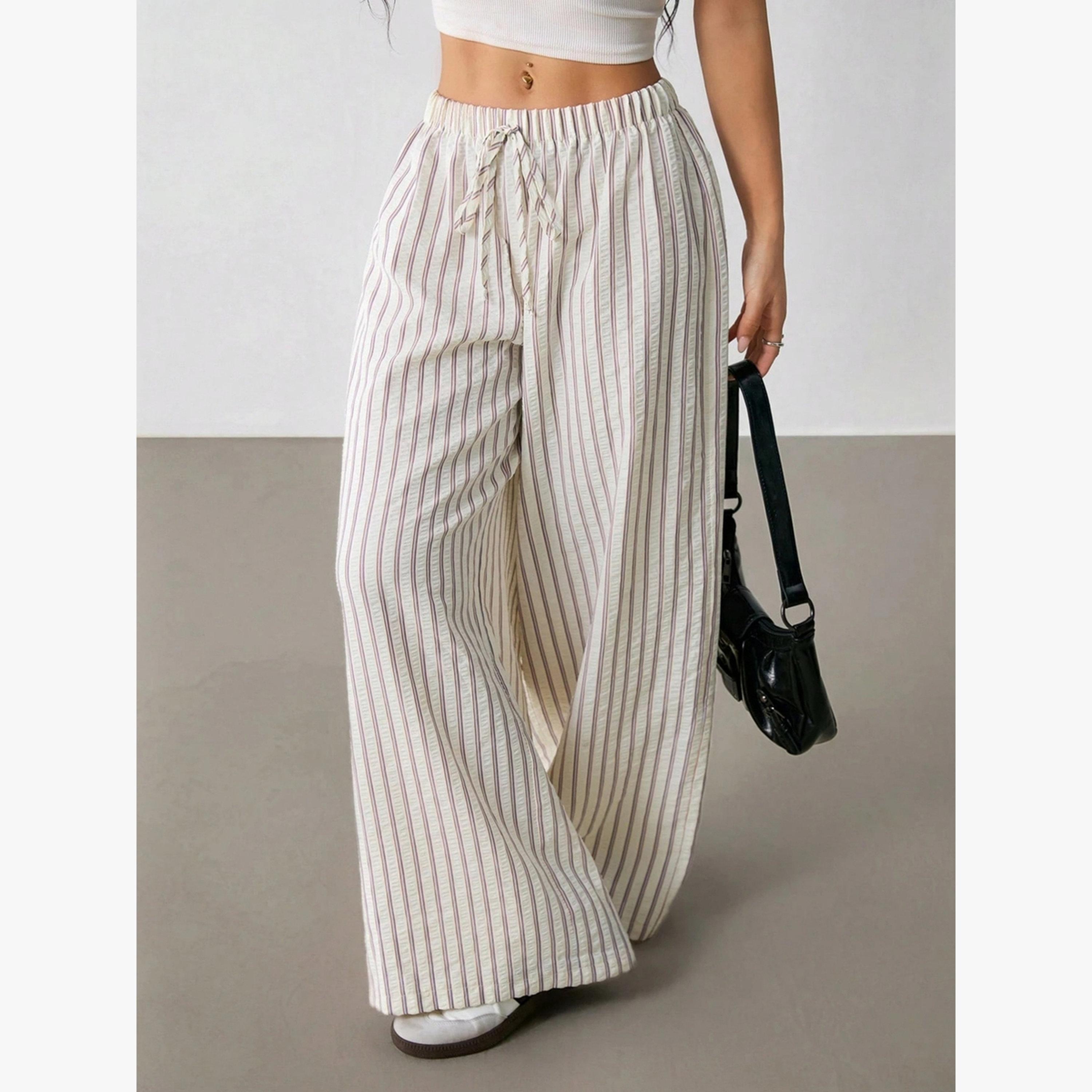 بنطال بأرجل واسعة ومخطط-women-clothing-bottoms-joggers-image-3