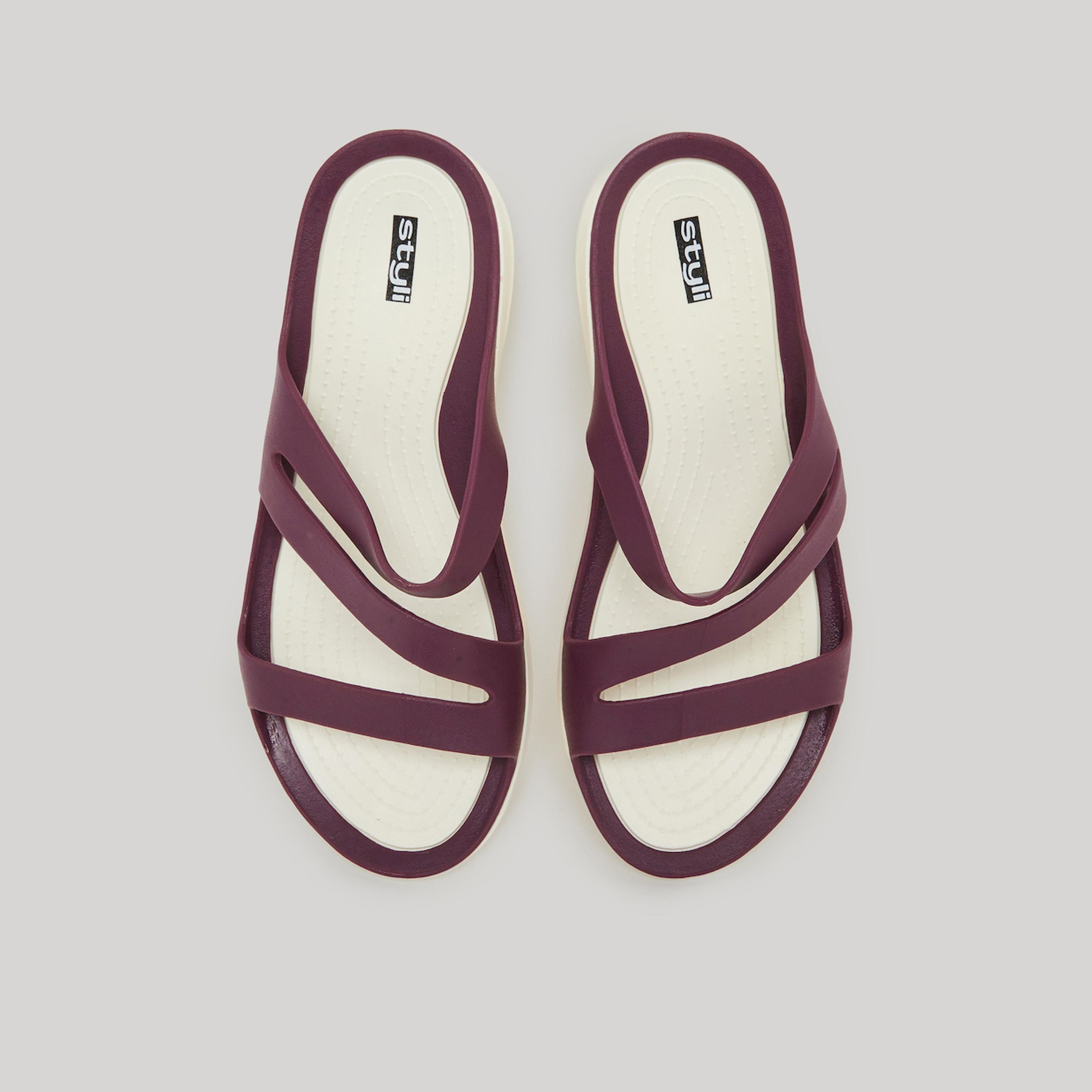 Styli Purple Comfort Flat Sandals-women-shoes-sandals-flats-image-5
