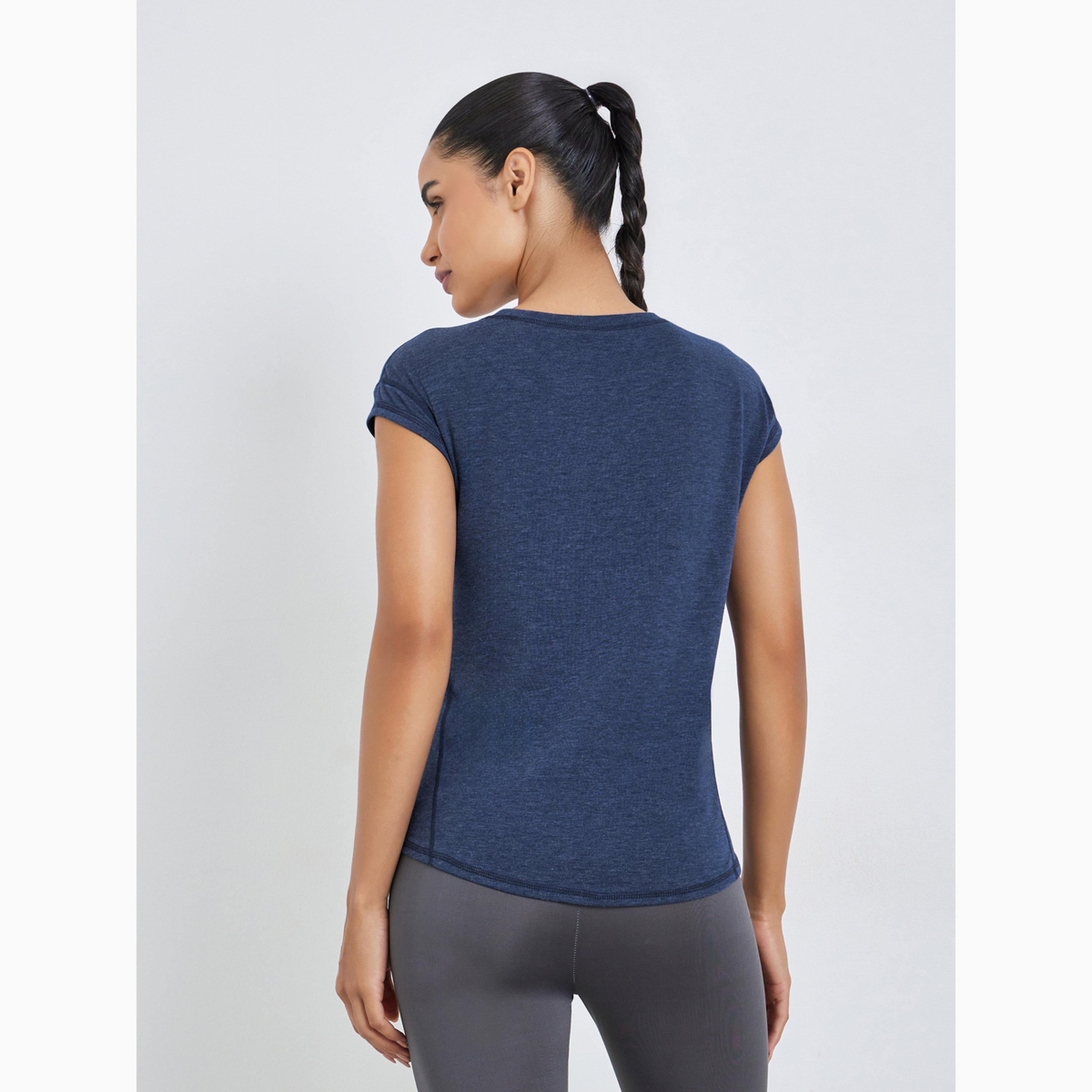 توب رياضي كحلي ميلانغ بتفاصيل درزات متناسقة-sports-women-clothing-tshirtsandvests-image-3