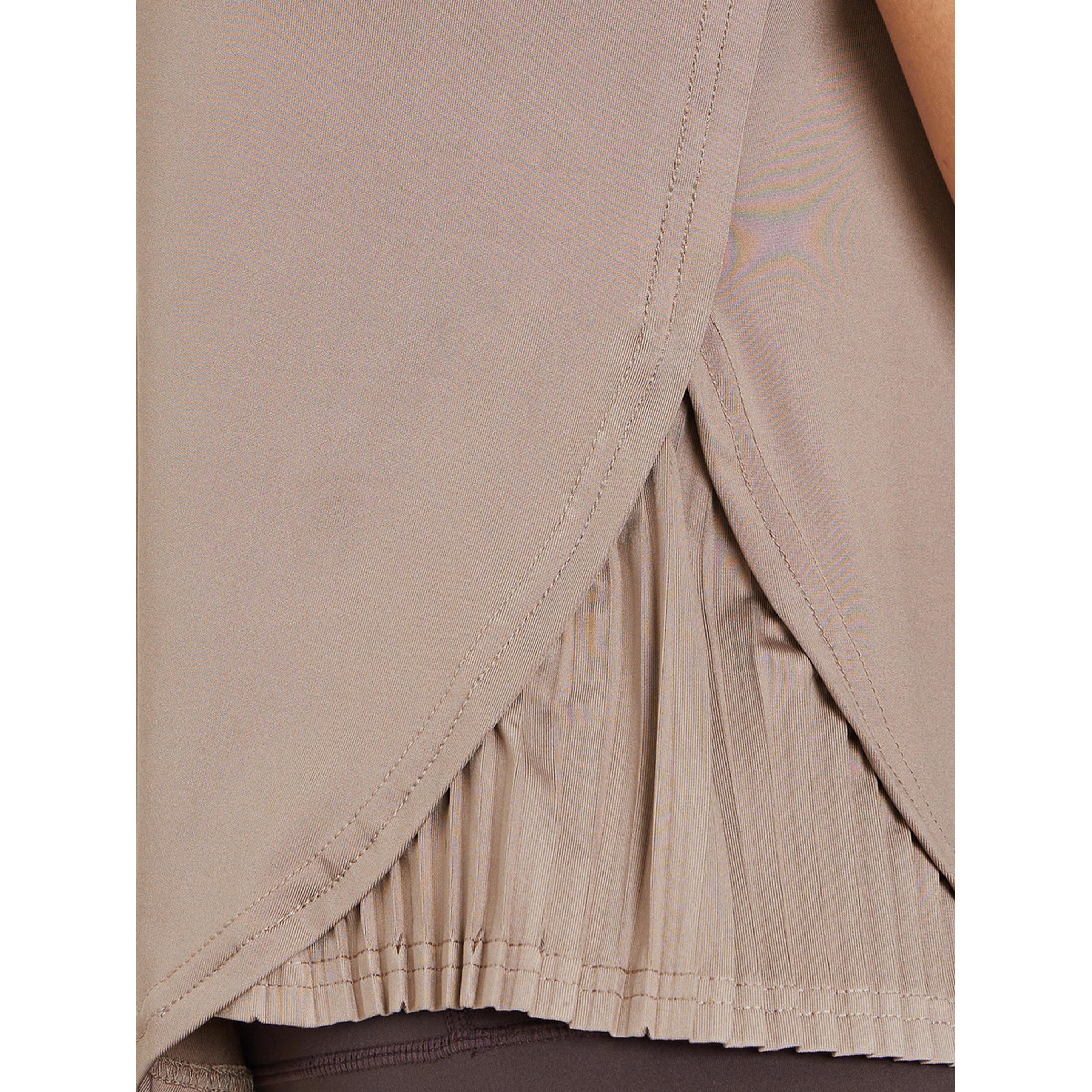 Styli Beige Short Sleeve Top with Pleated Hem-sports-women-clothing-tshirtsandvests-image-4