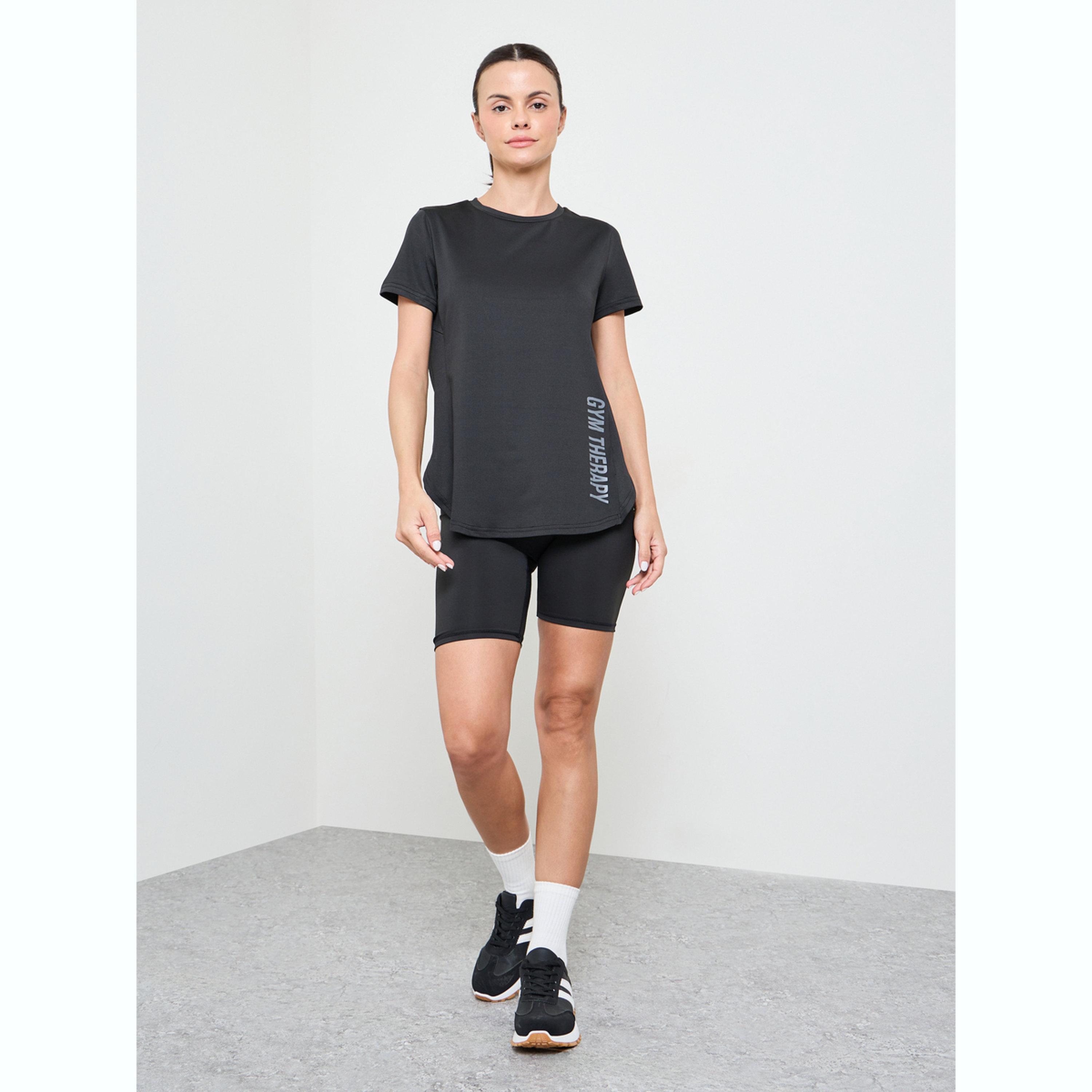 بلوزة بشرائط عاكسة من الخلف ونص جانبي رأسي بلون متناغم-sports-women-clothing-tshirtsandvests-image-2