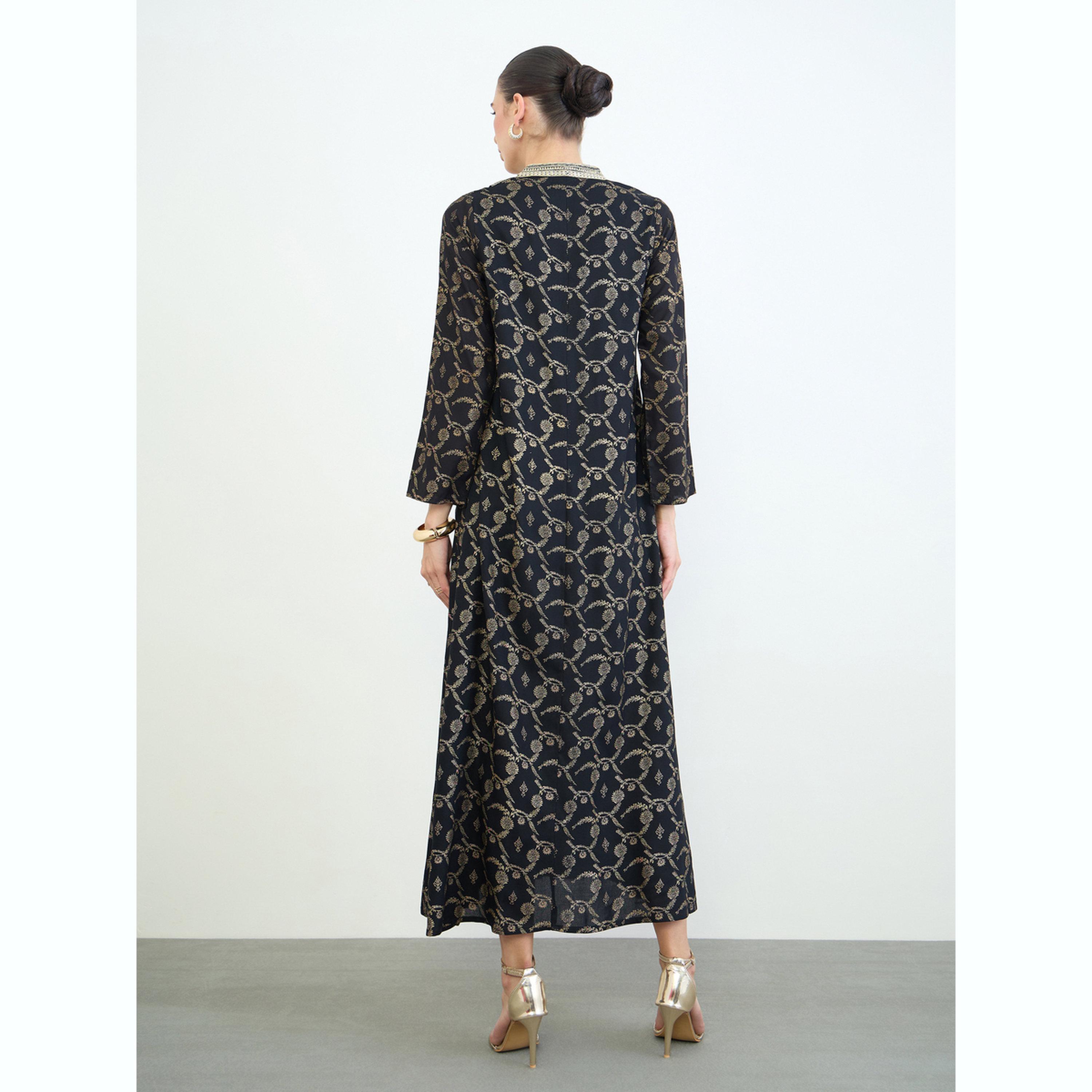 جلابية طويلة مطبعة بالكامل مع تفاصيل مُطرّزة-women-arabicclothing-jalabiyas-image-4