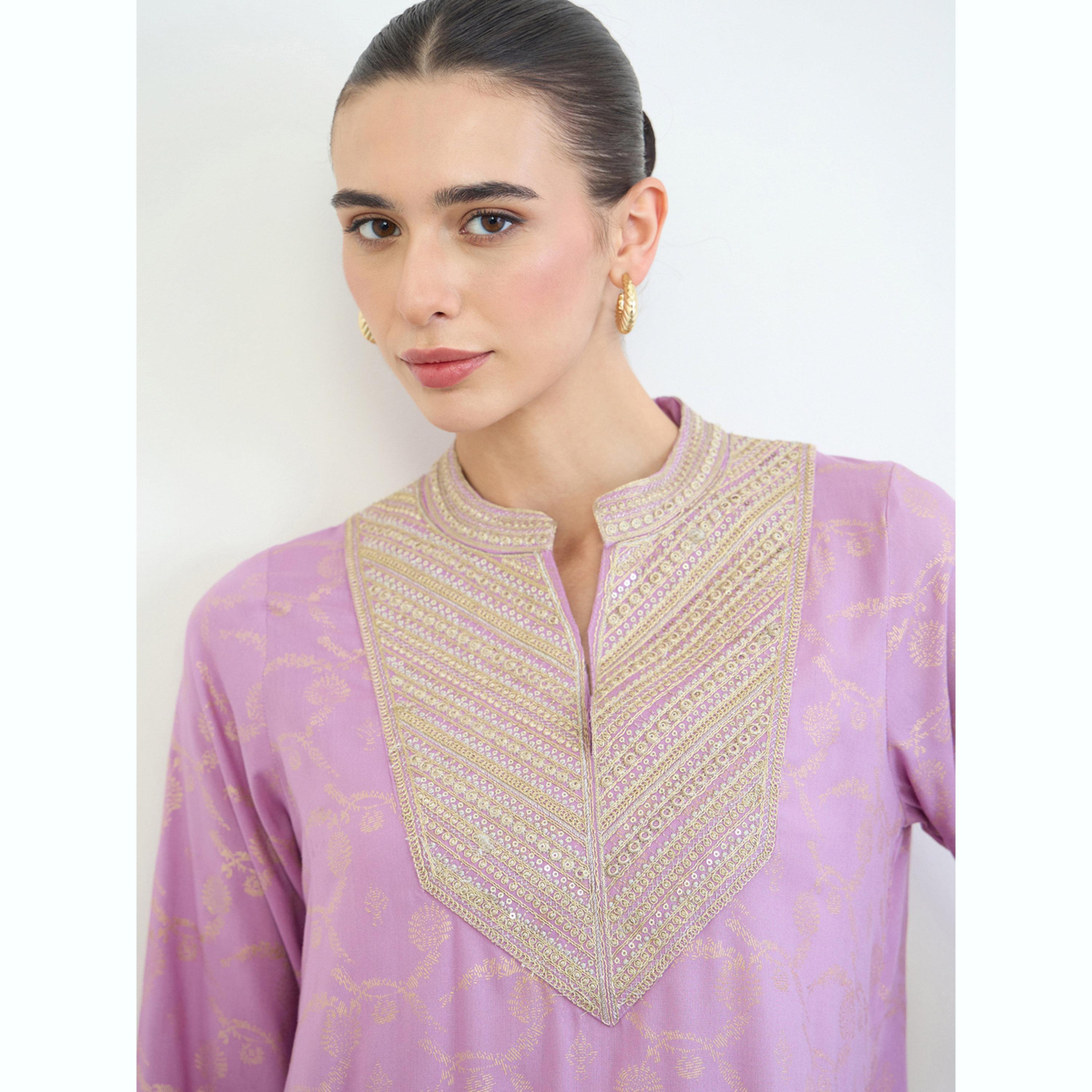 جلابية طويلة مطبعة بالكامل مع تفاصيل مُطرّزة-women-arabicclothing-jalabiyas-image-5