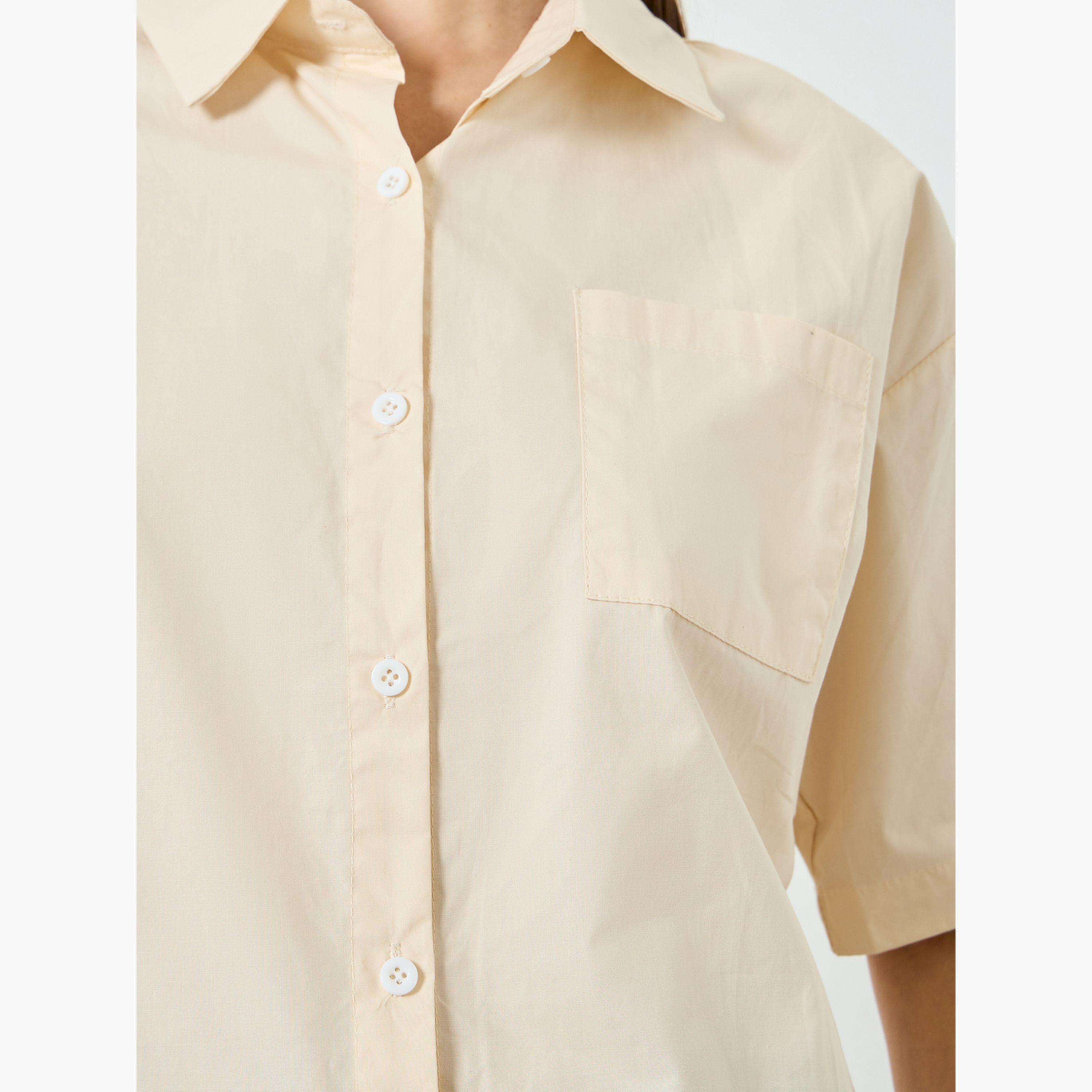بلوزة سادة بأكمام قصيرة-women-clothing-shirtsandblouses-shirts-image-5