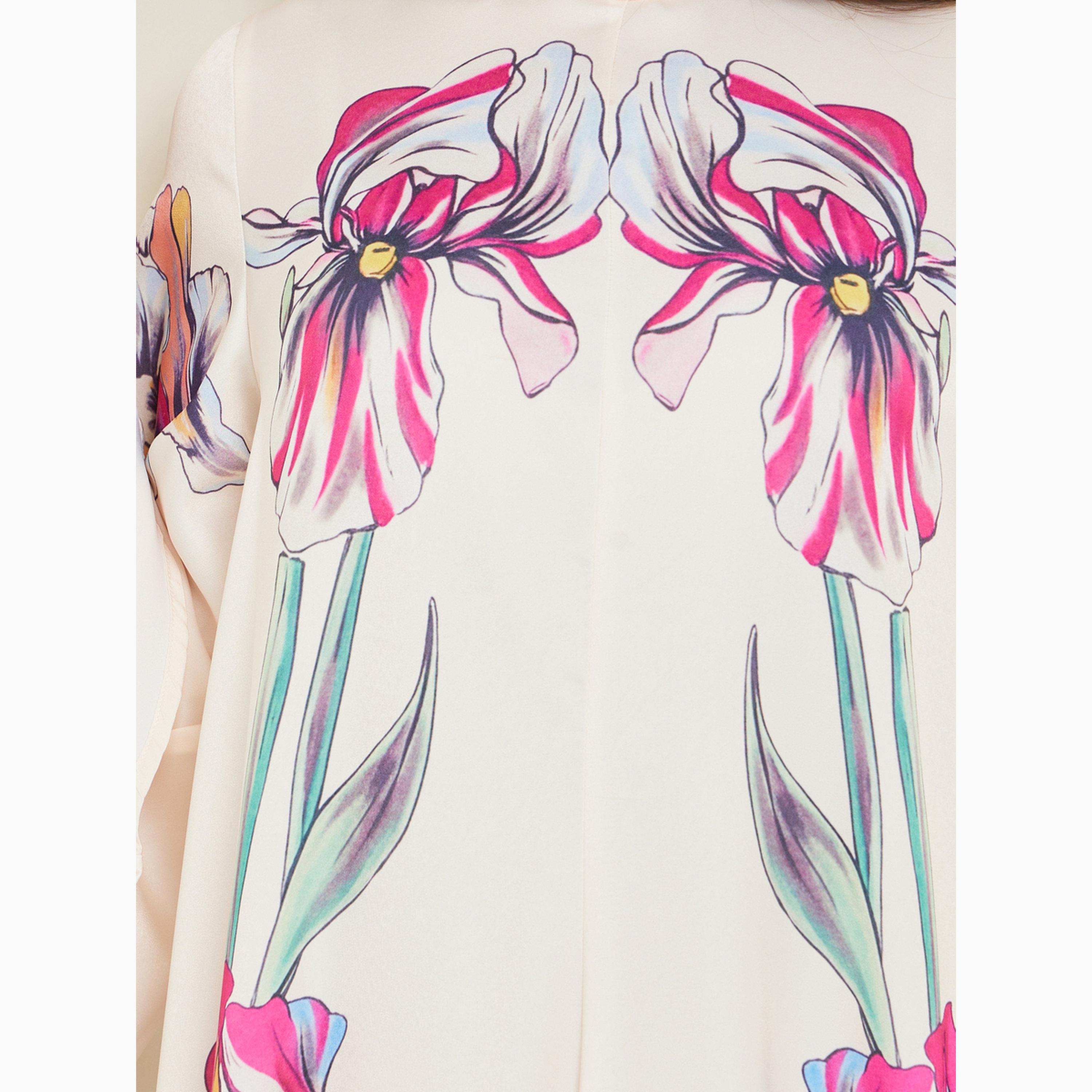 جلابية طويلة بطبعة زهور ومزينة بفيونكة-women-arabicclothing-jalabiyas-image-4