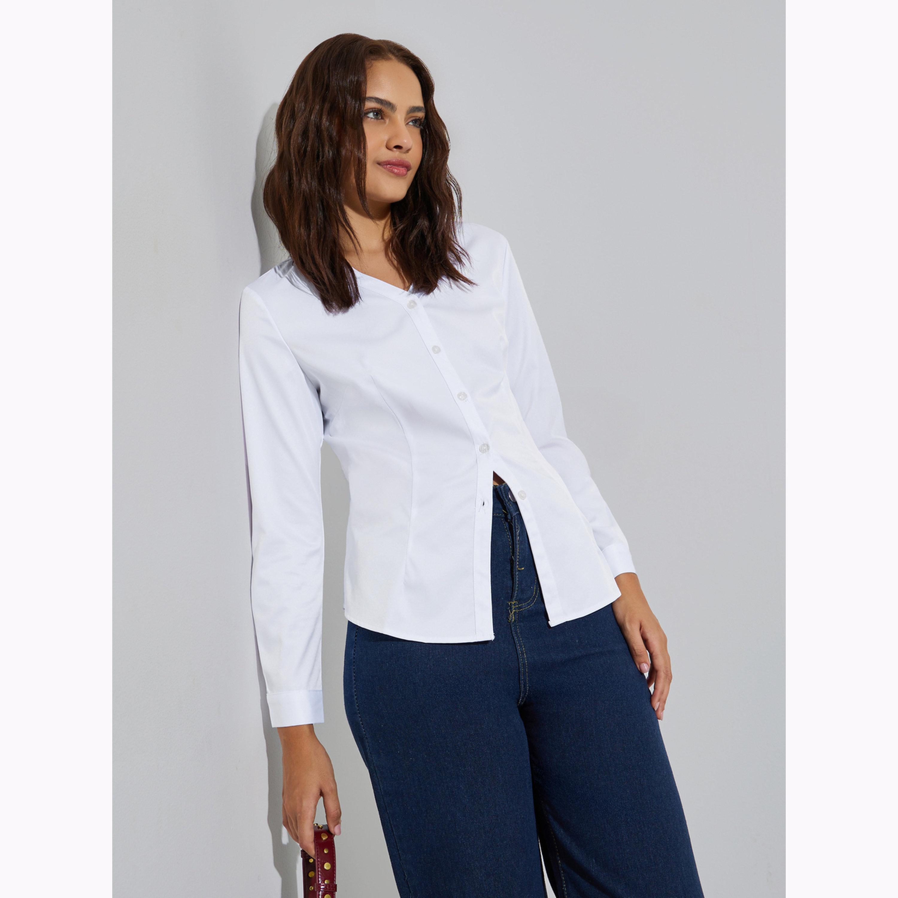 Styli White Long Sleeve Regular Shirt-women-clothing-shirtsandblouses-shirts-image-3
