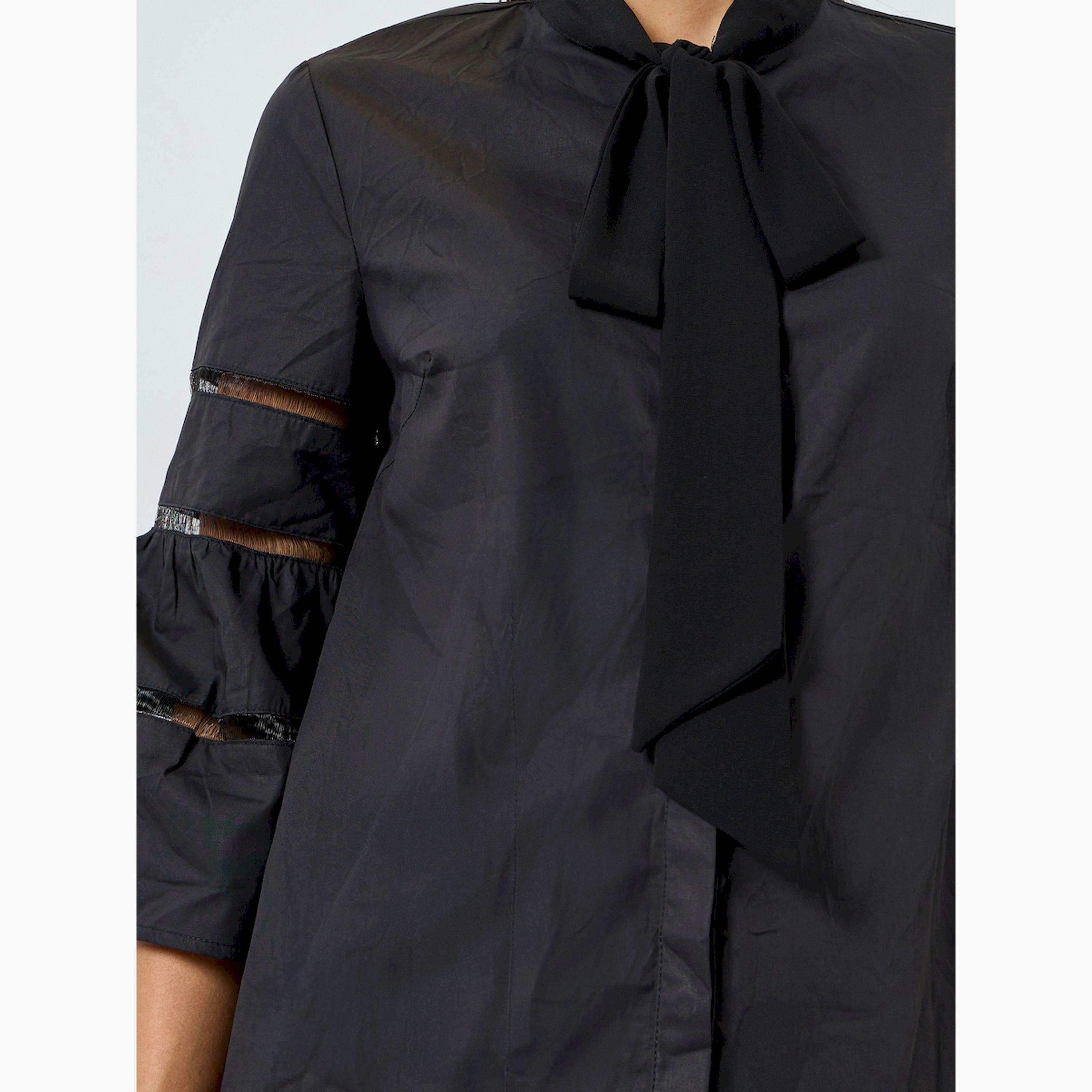 بلوزة بأربطة عنق وأكمام 3/4-women-clothing-shirtsandblouses-blouses-image-5
