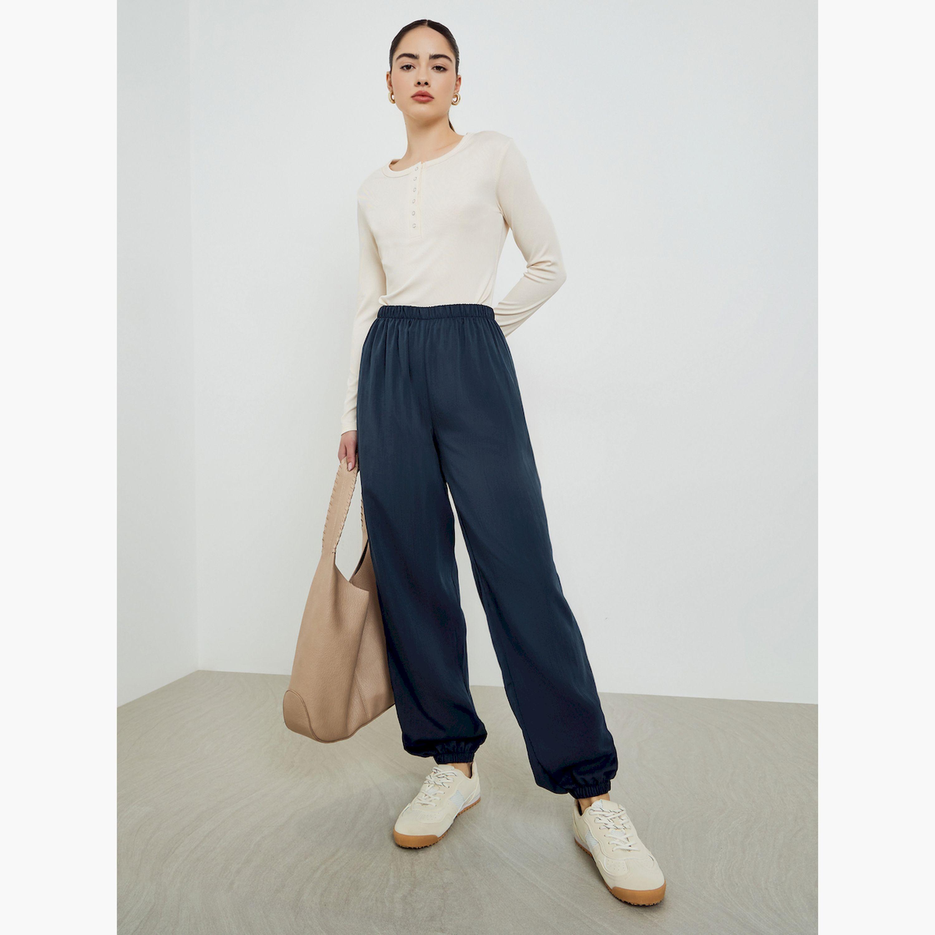 بنطال جوغر نسائي منسوج بأرجل واسعة-women-clothing-bottoms-joggers-image-2