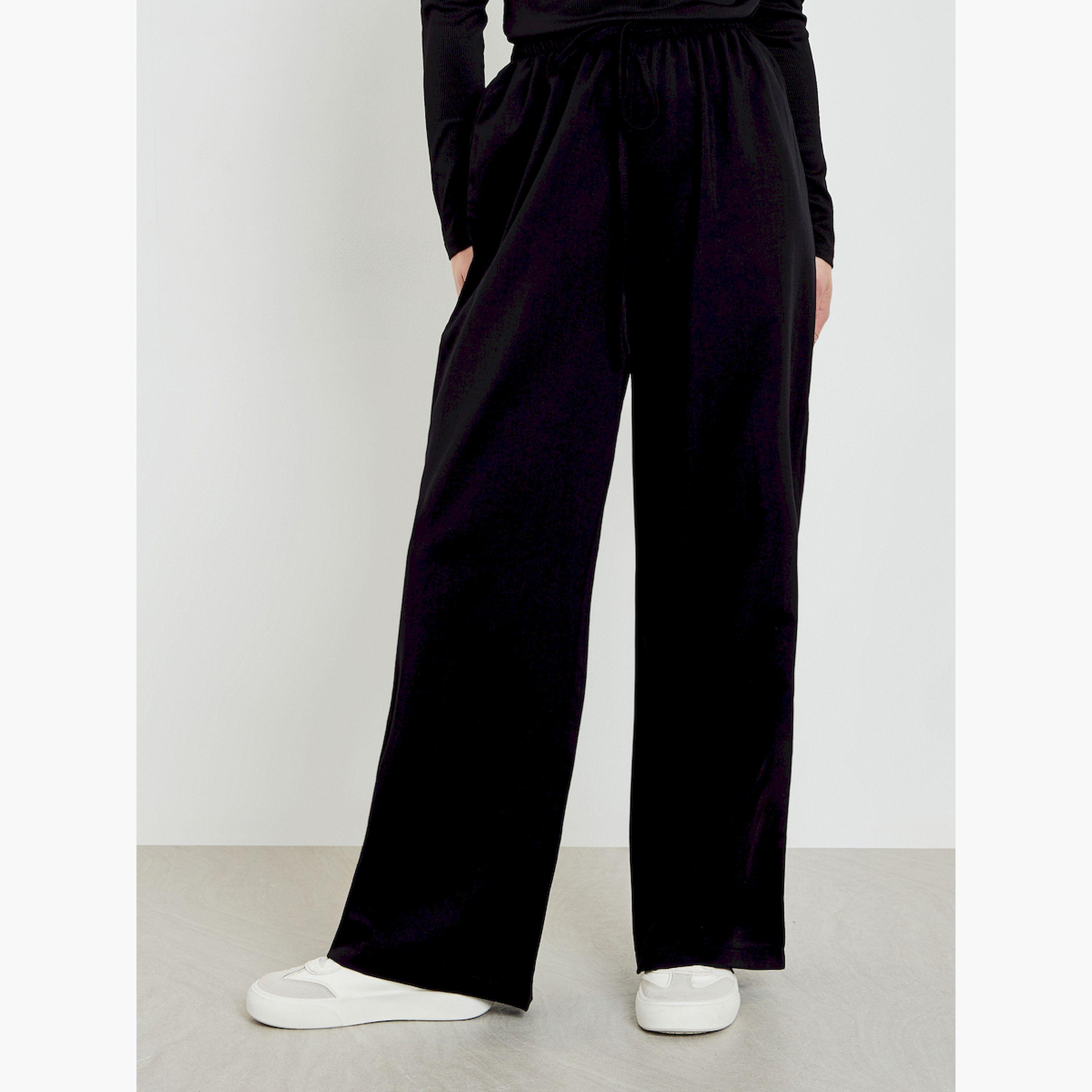 بنطال بأرجل واسعة وبرباط-women-clothing-bottoms-trousers-image-1