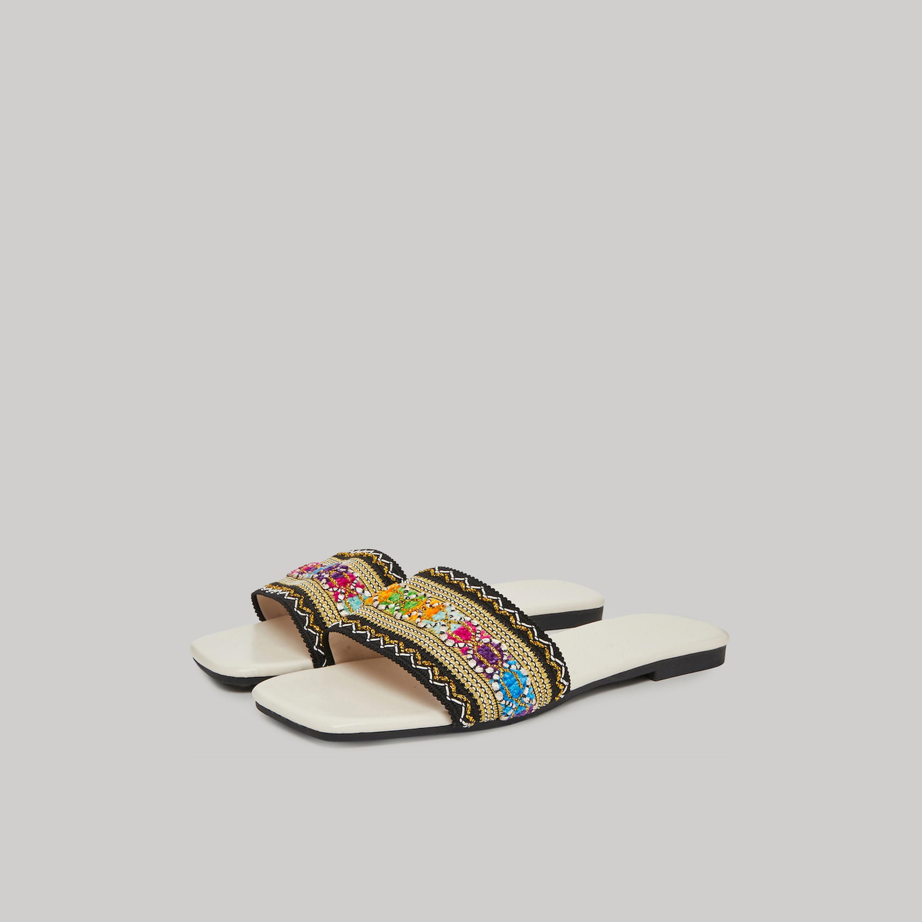 Take Two Embroidered Floral Slip-On Flat Sandals-women-shoes-sandals-flats-image-1