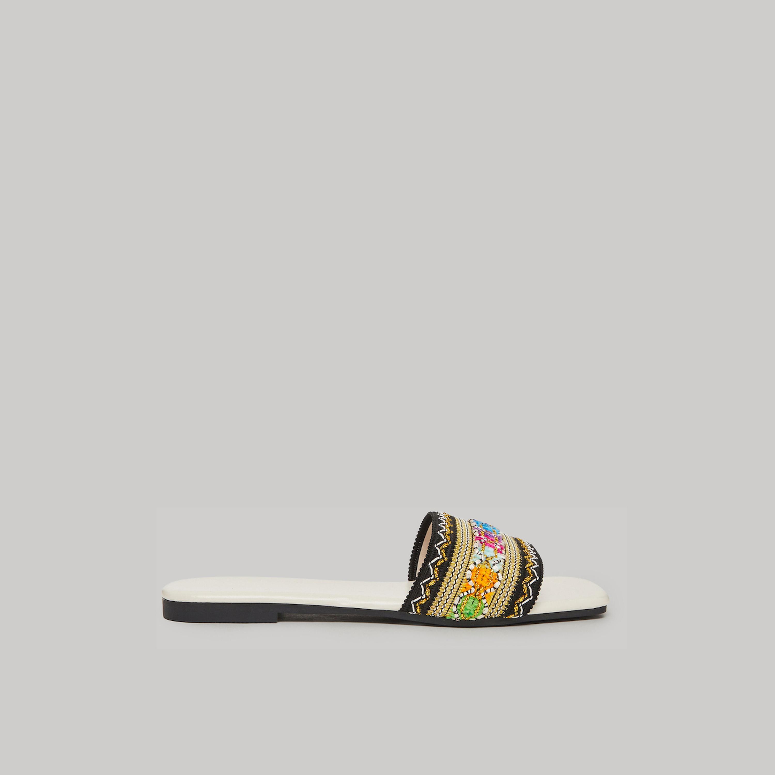 Take Two Embroidered Floral Slip-On Flat Sandals-women-shoes-sandals-flats-image-2