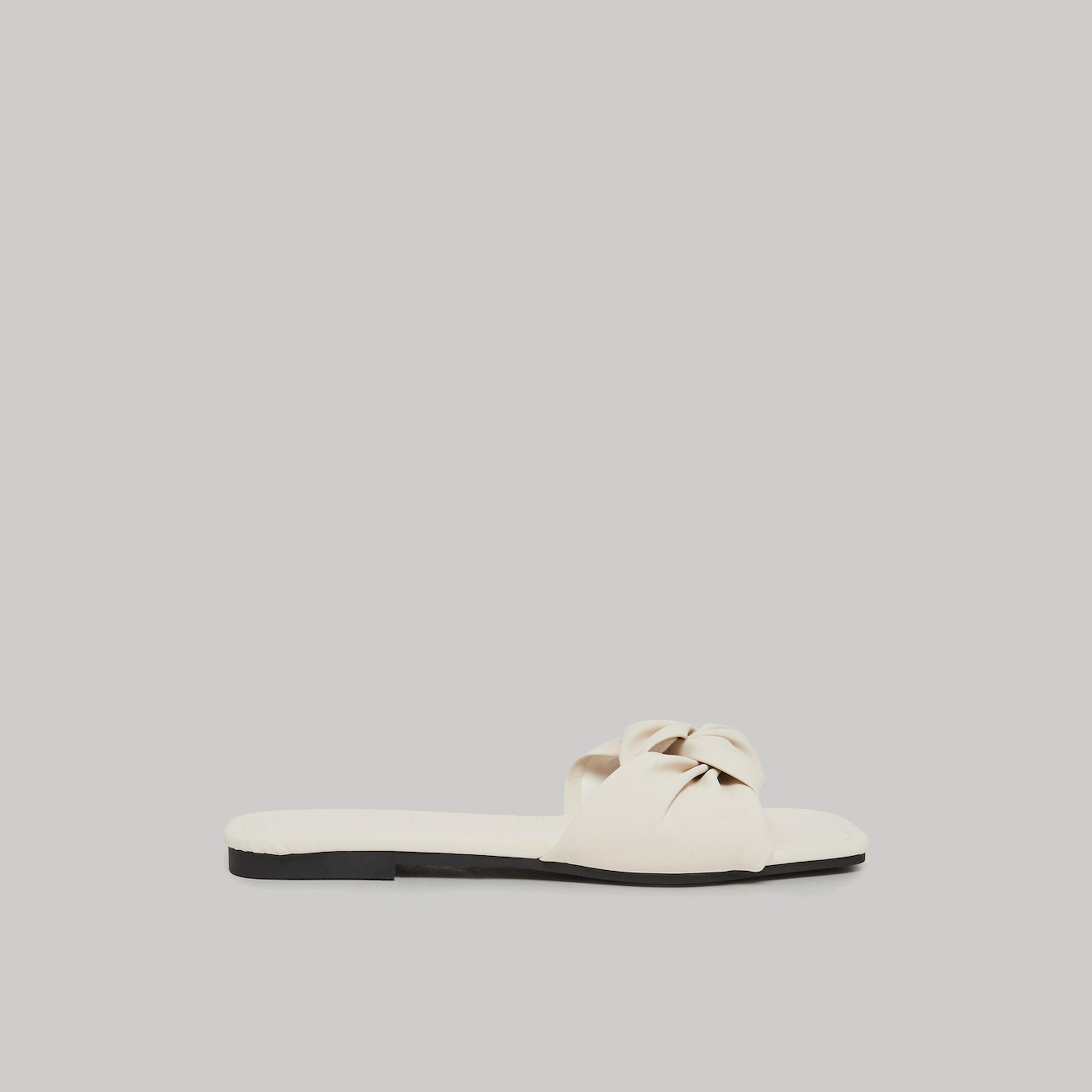 Take Two Beige Bow Slip-On Slippers-women-shoes-sandals-flats-image-2