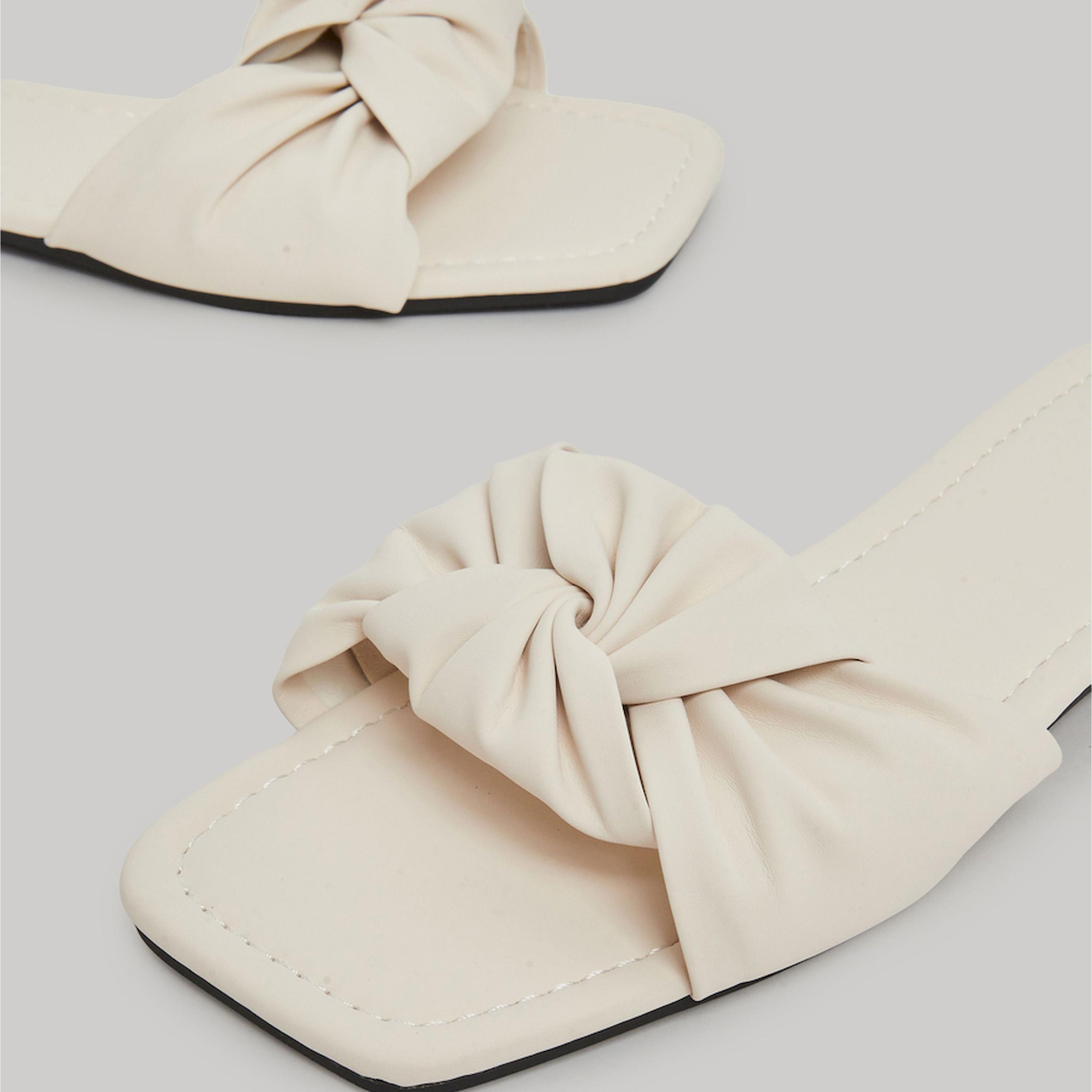 Take Two Beige Bow Slip-On Slippers-women-shoes-sandals-flats-image-3