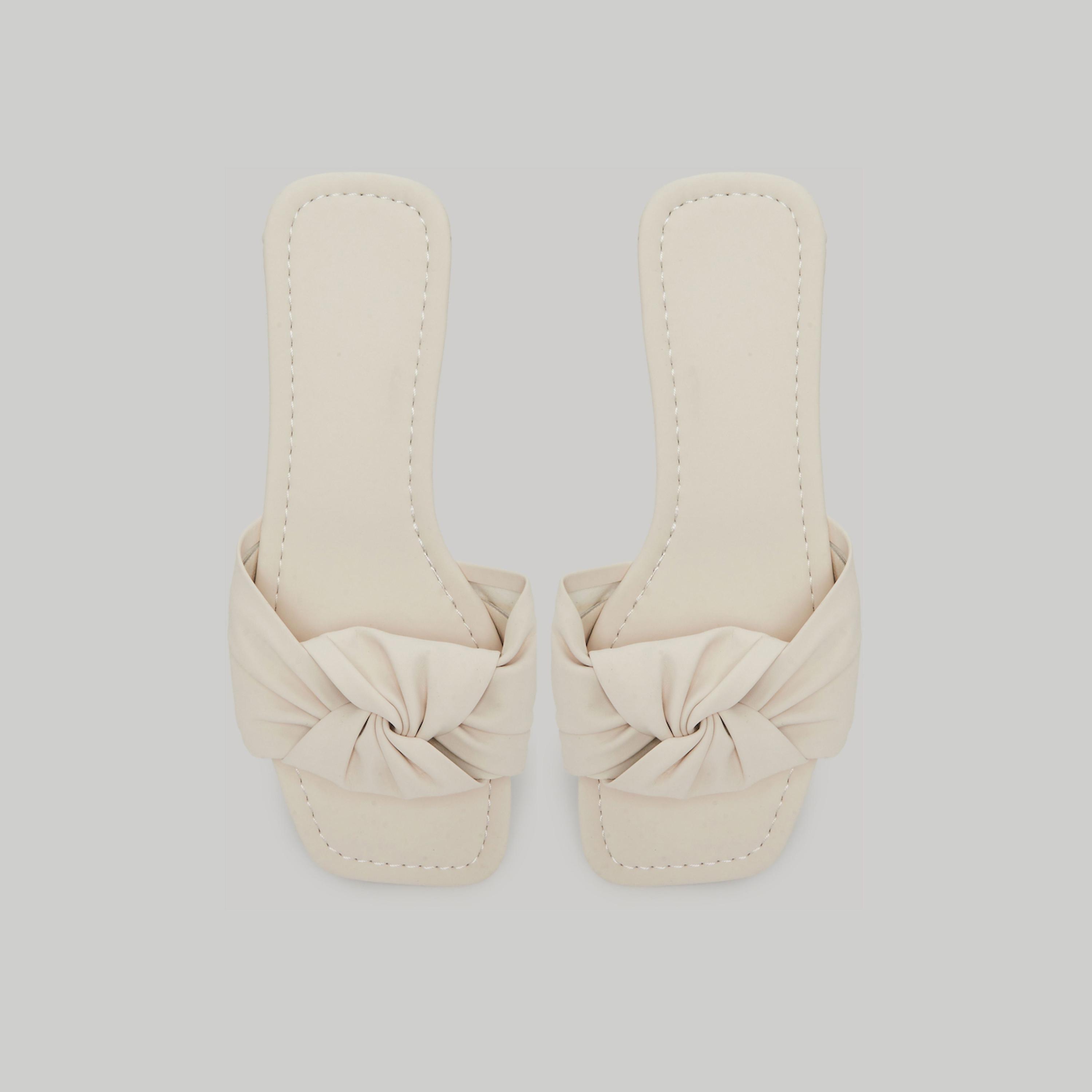 تيك تو × ستايلي - شبشب بيج بفيونكة سهل الارتداء-women-shoes-sandals-flats-image-5