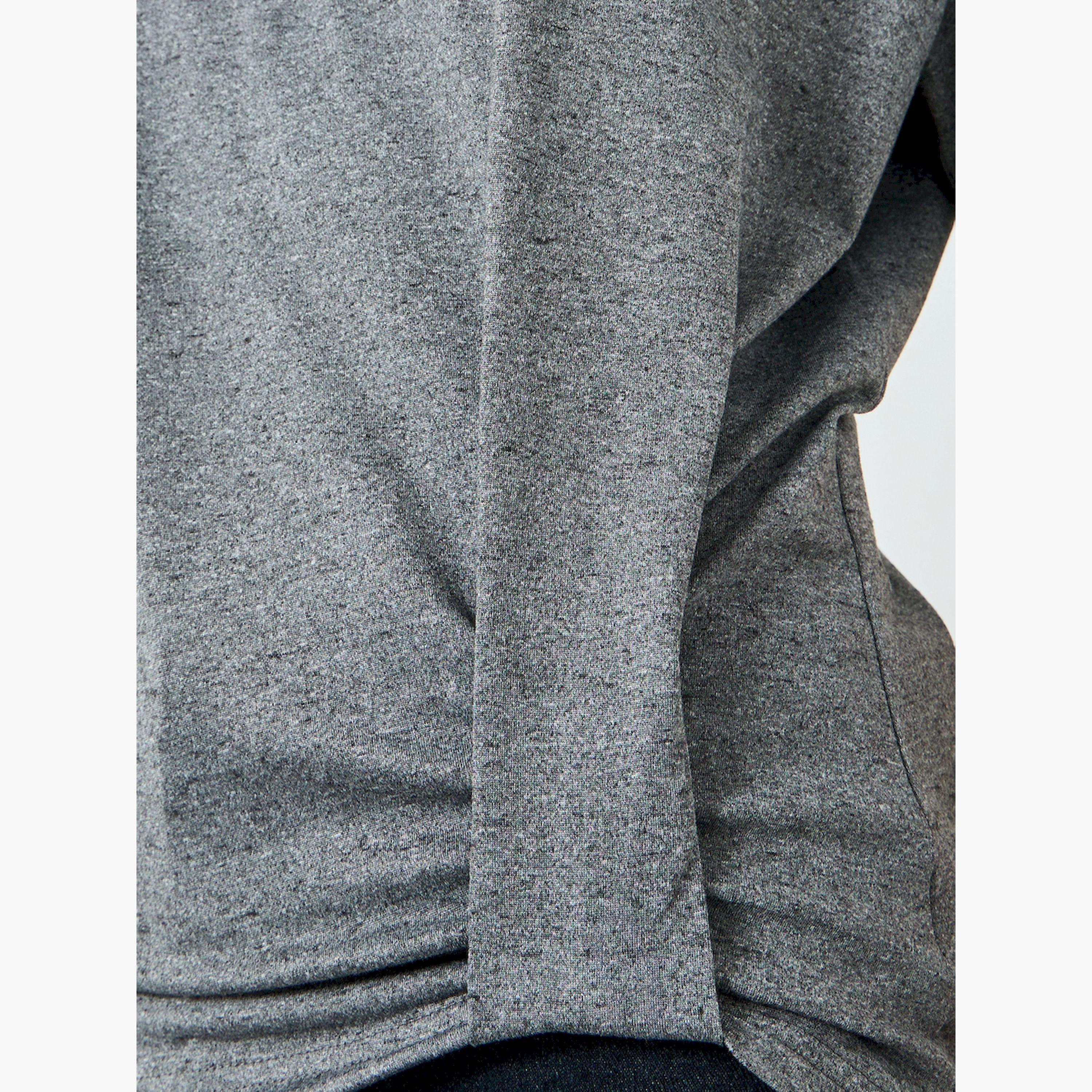 Styli Grey Twisted Hem T-Shirt with Contrast Neckline-women-clothing-tshirts-image-4