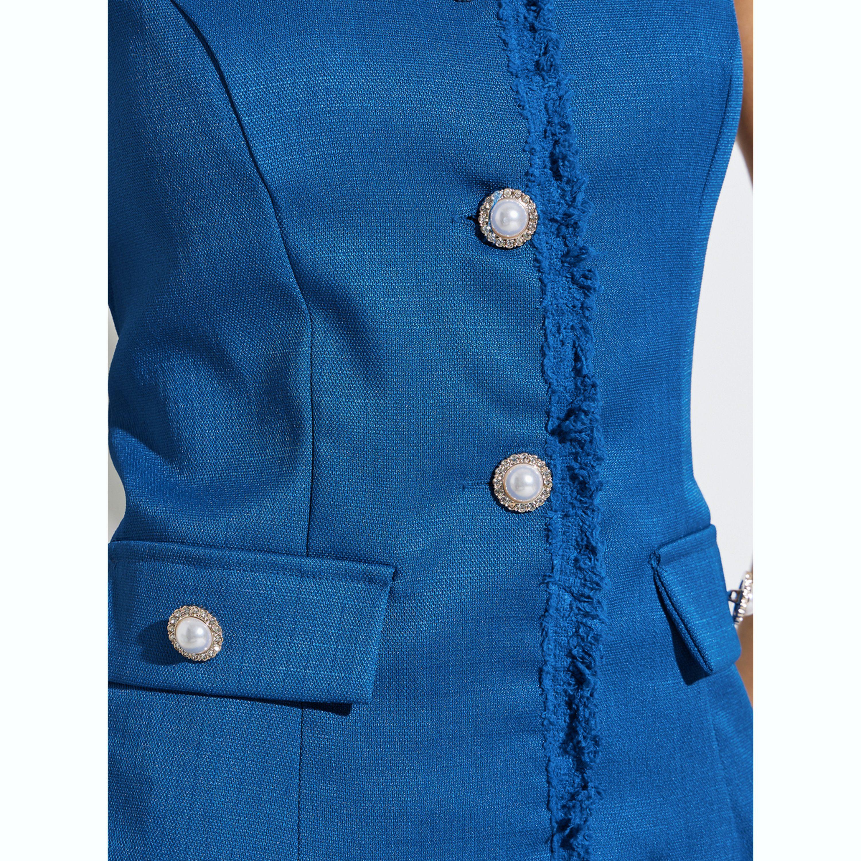 Styli Blue Lace Sleeveless Blazer Maxi Dress-women-clothing-dresses-image-5