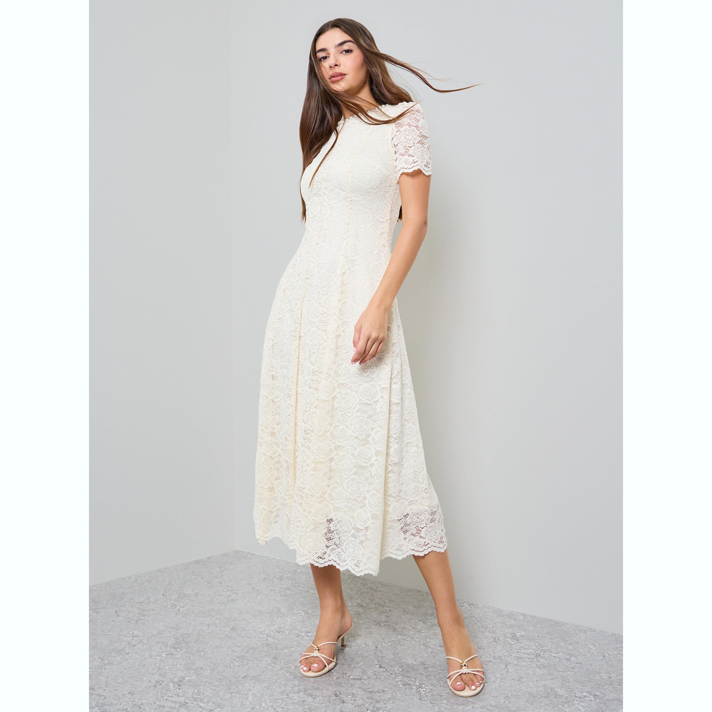فستان ميدي بحافة واسعة من الدانتيل مع زينة-women-clothing-dresses-image-3