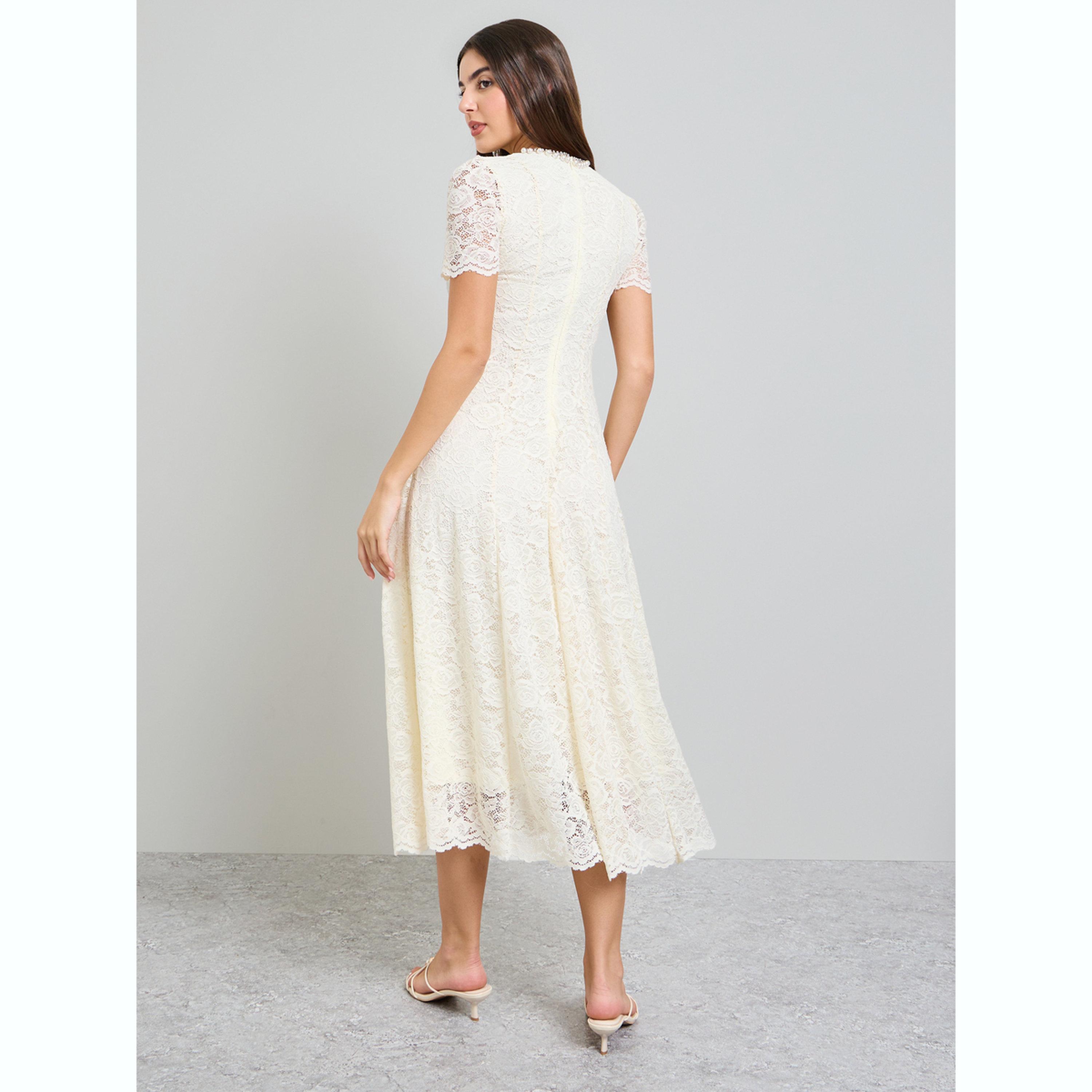 فستان ميدي بحافة واسعة من الدانتيل مع زينة-women-clothing-dresses-image-4