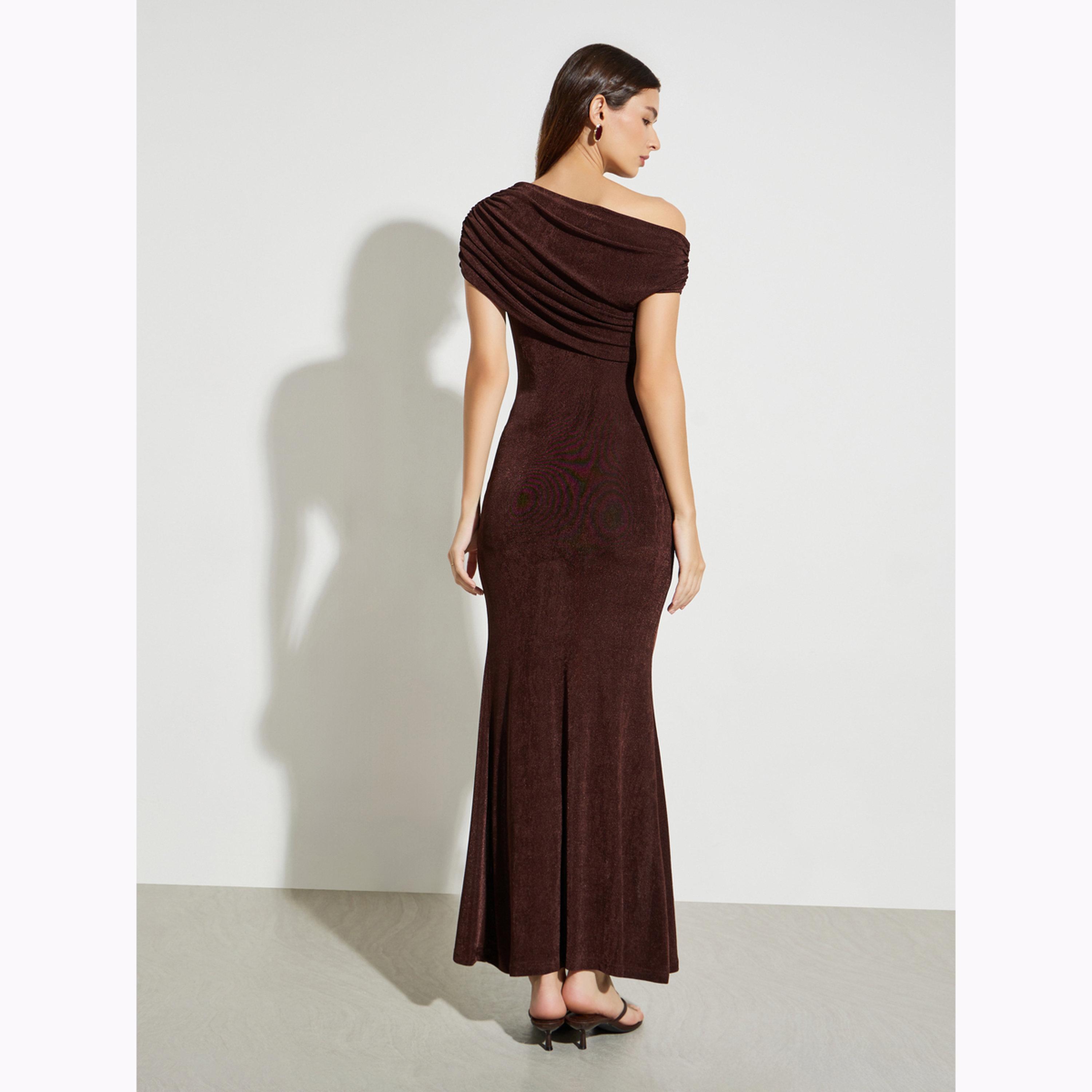 فستان طويل بياقة غير متماثلة الطول-women-clothing-dresses-image-4
