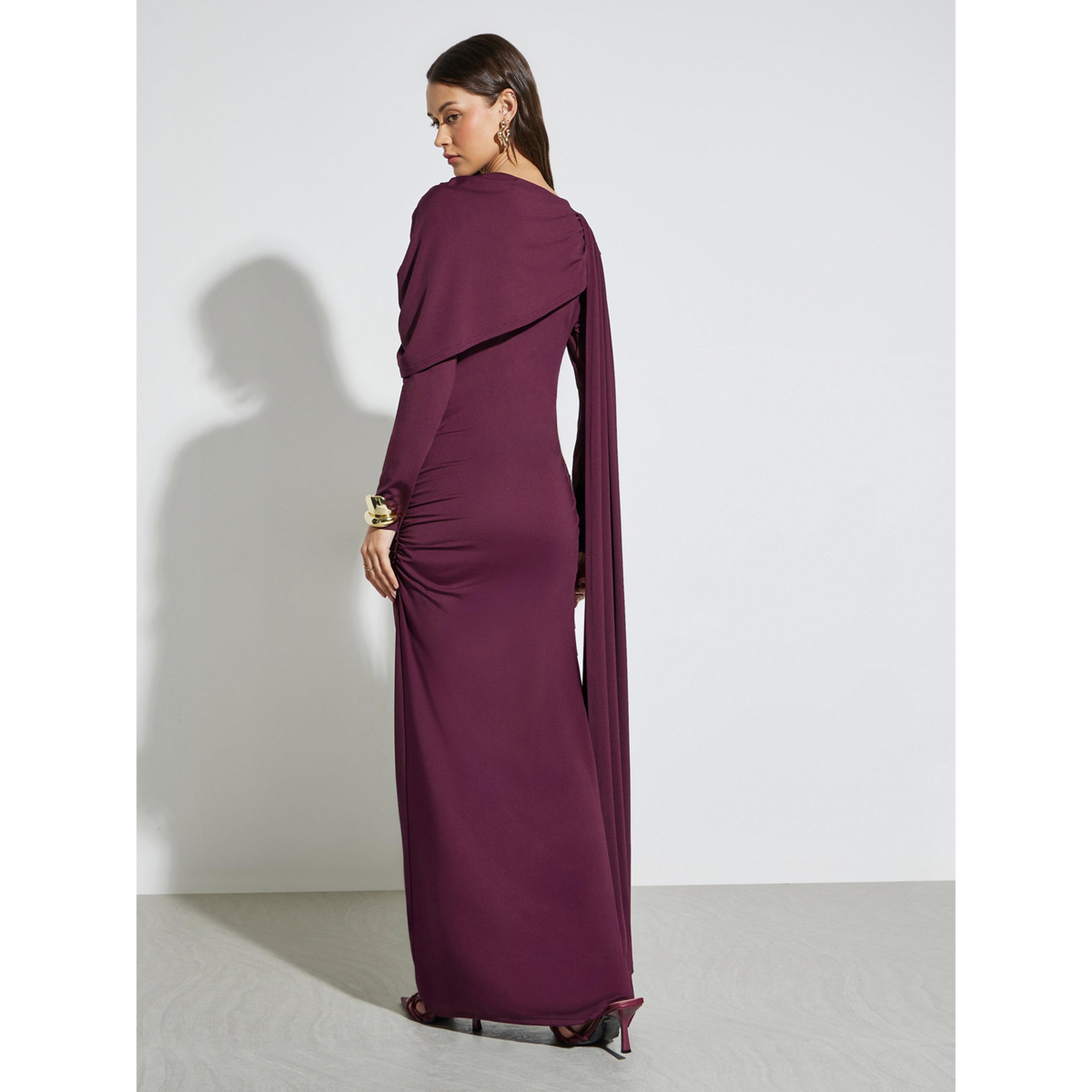 Styli Purple Ruched Draped Maxi Dress-women-clothing-dresses-image-5