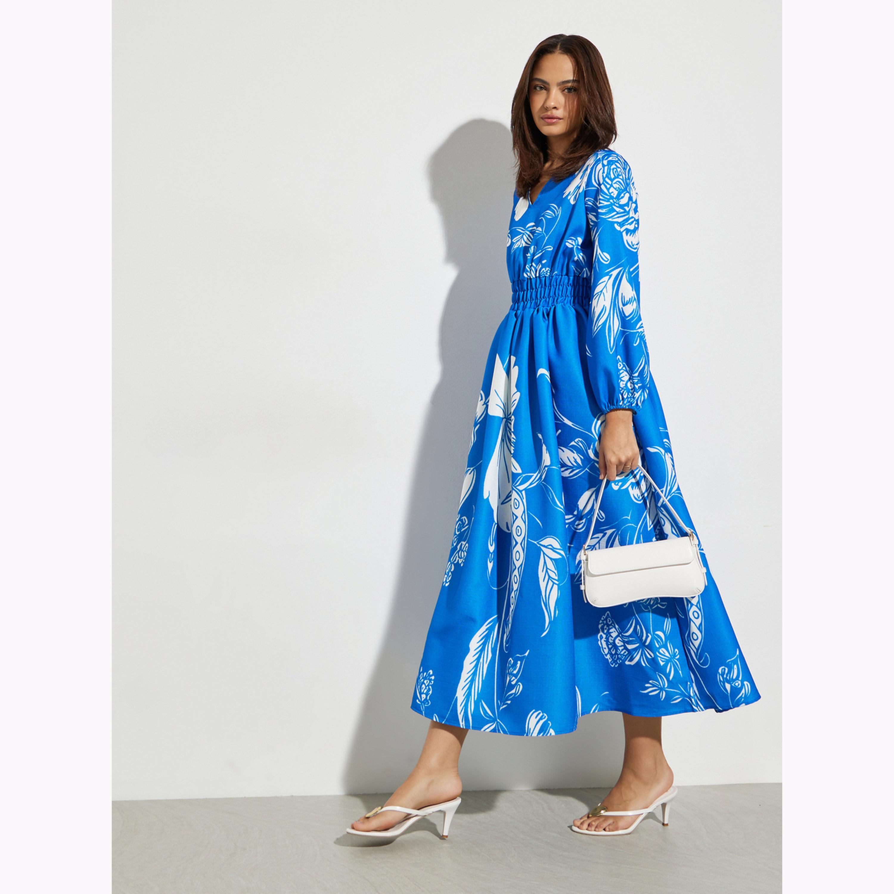 فستان طويل بنقشة زهور-women-clothing-dresses-image-3