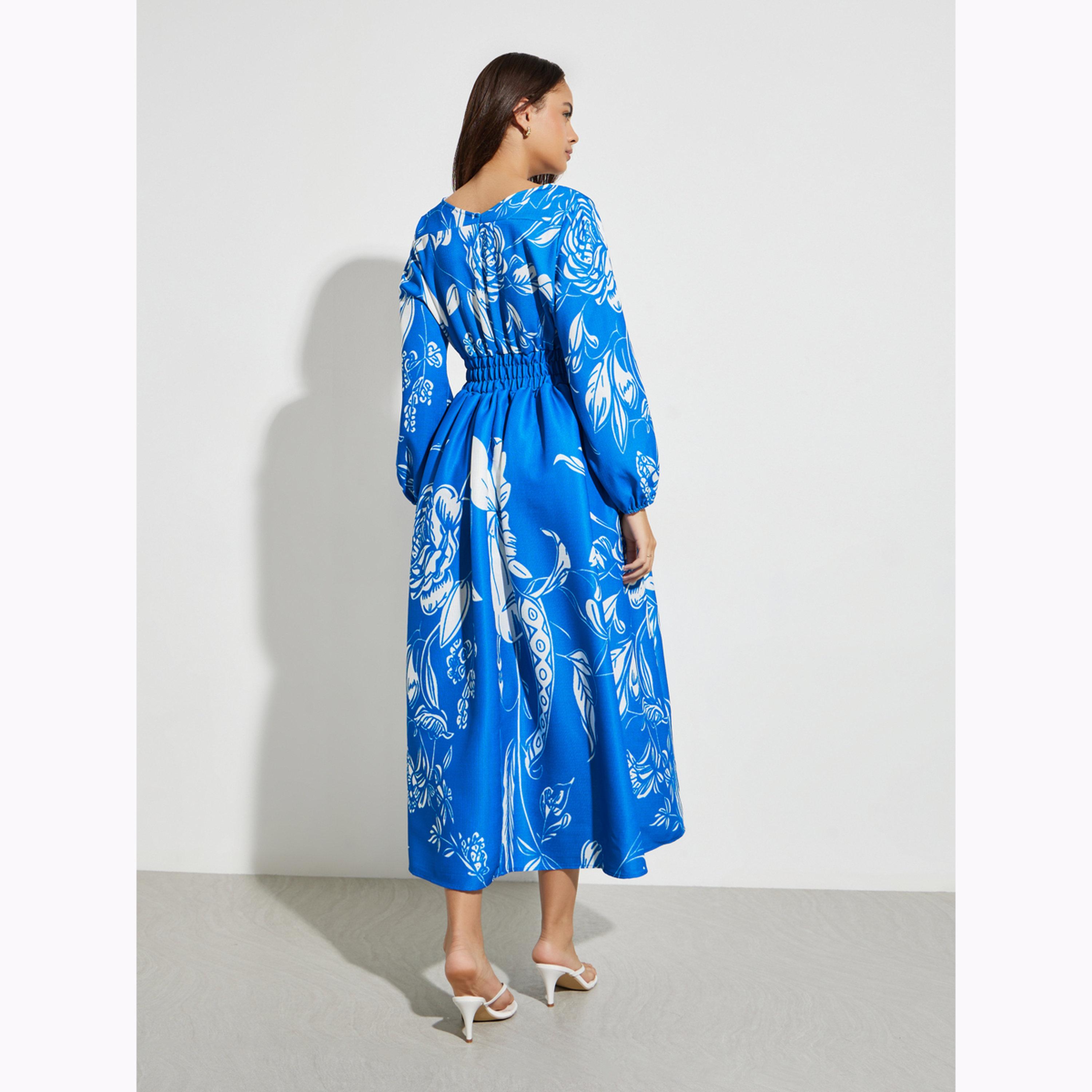 فستان طويل بنقشة زهور-women-clothing-dresses-image-4