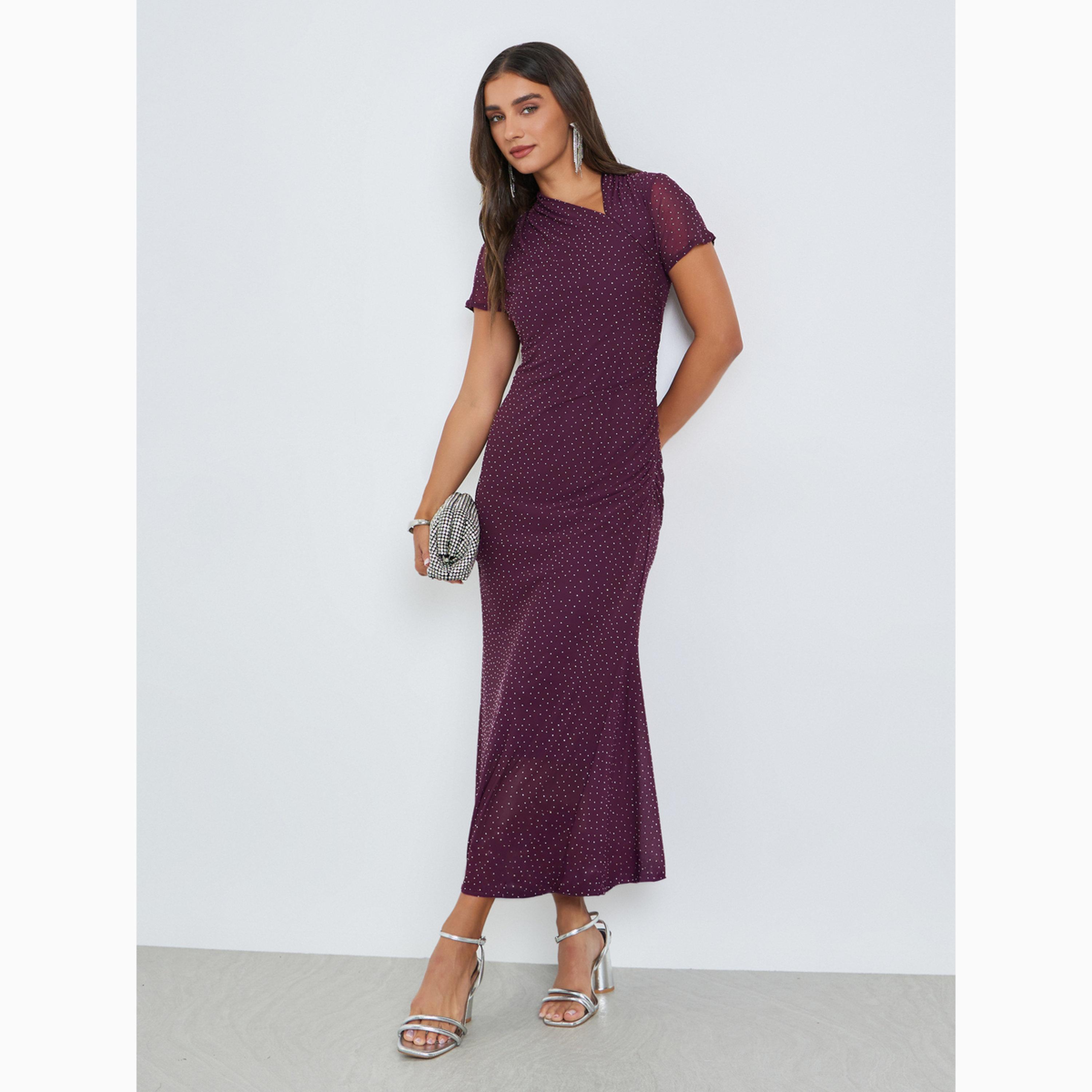 Styli Purple Embellished Sheath Midi Evening Dress-women-clothing-dresses-image-1