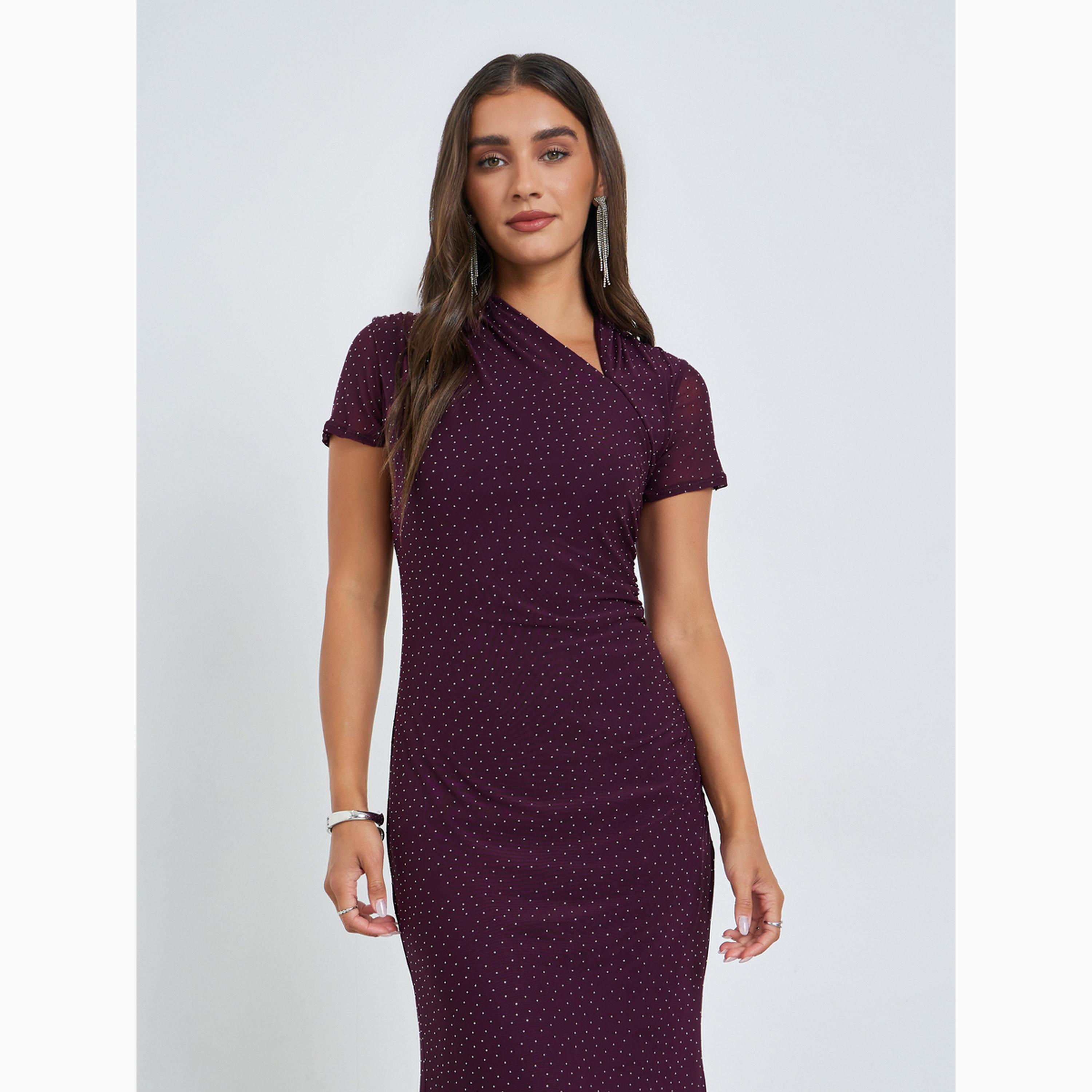 Styli Purple Embellished Sheath Midi Evening Dress-women-clothing-dresses-image-2