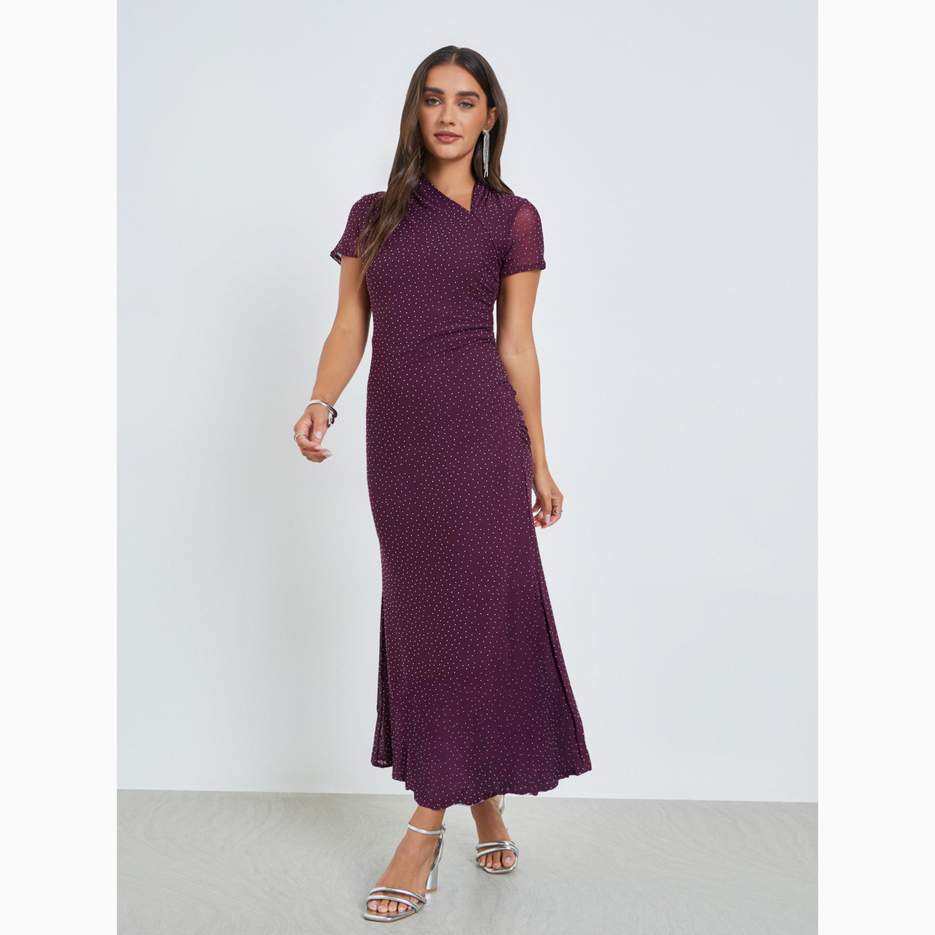 Styli Purple Embellished Sheath Midi Evening Dress-women-clothing-dresses-image-3
