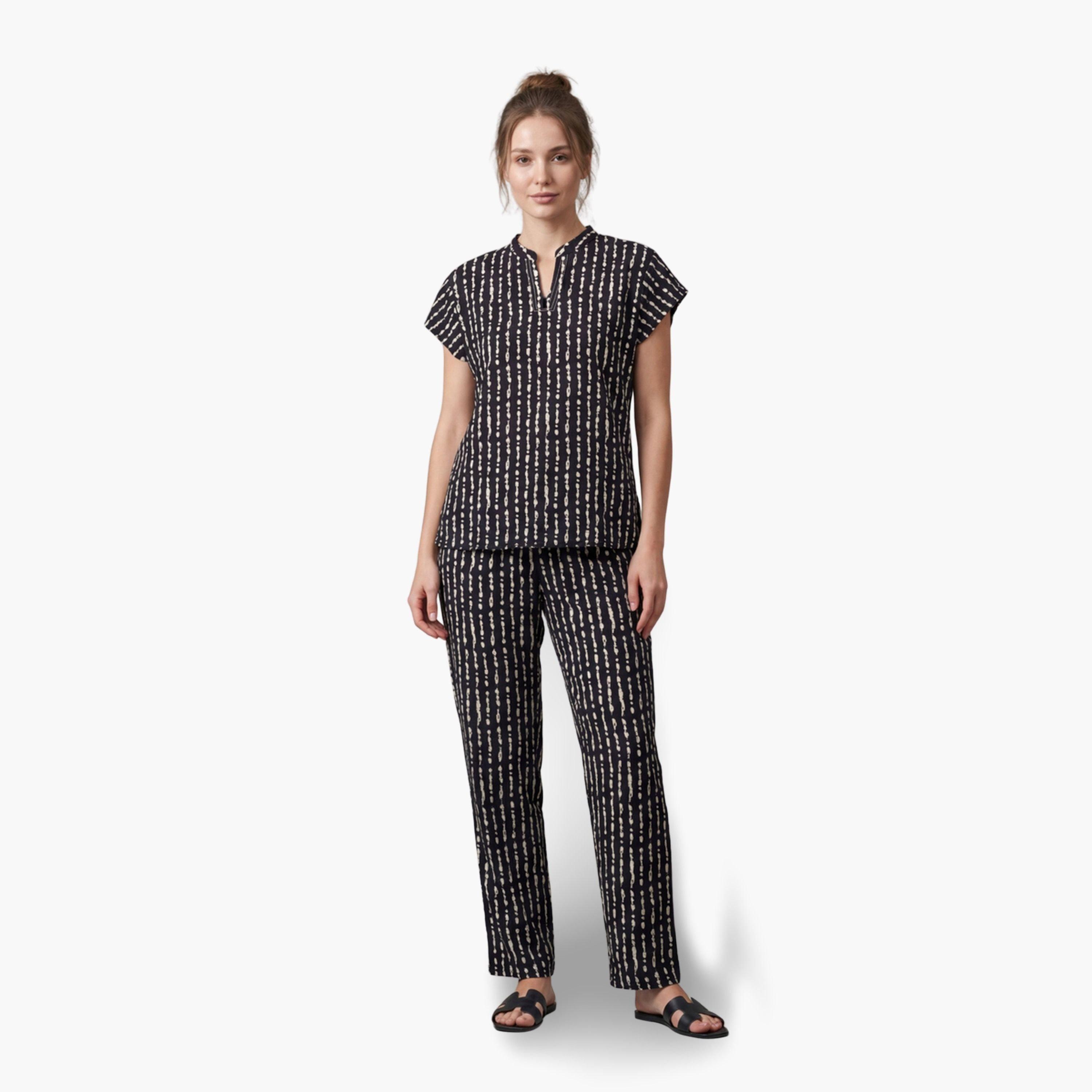 Mish Women Striped Print Cotton Top and Pyjama Set-women-clothing-nightwear-pyjamas-longsets-image-1
