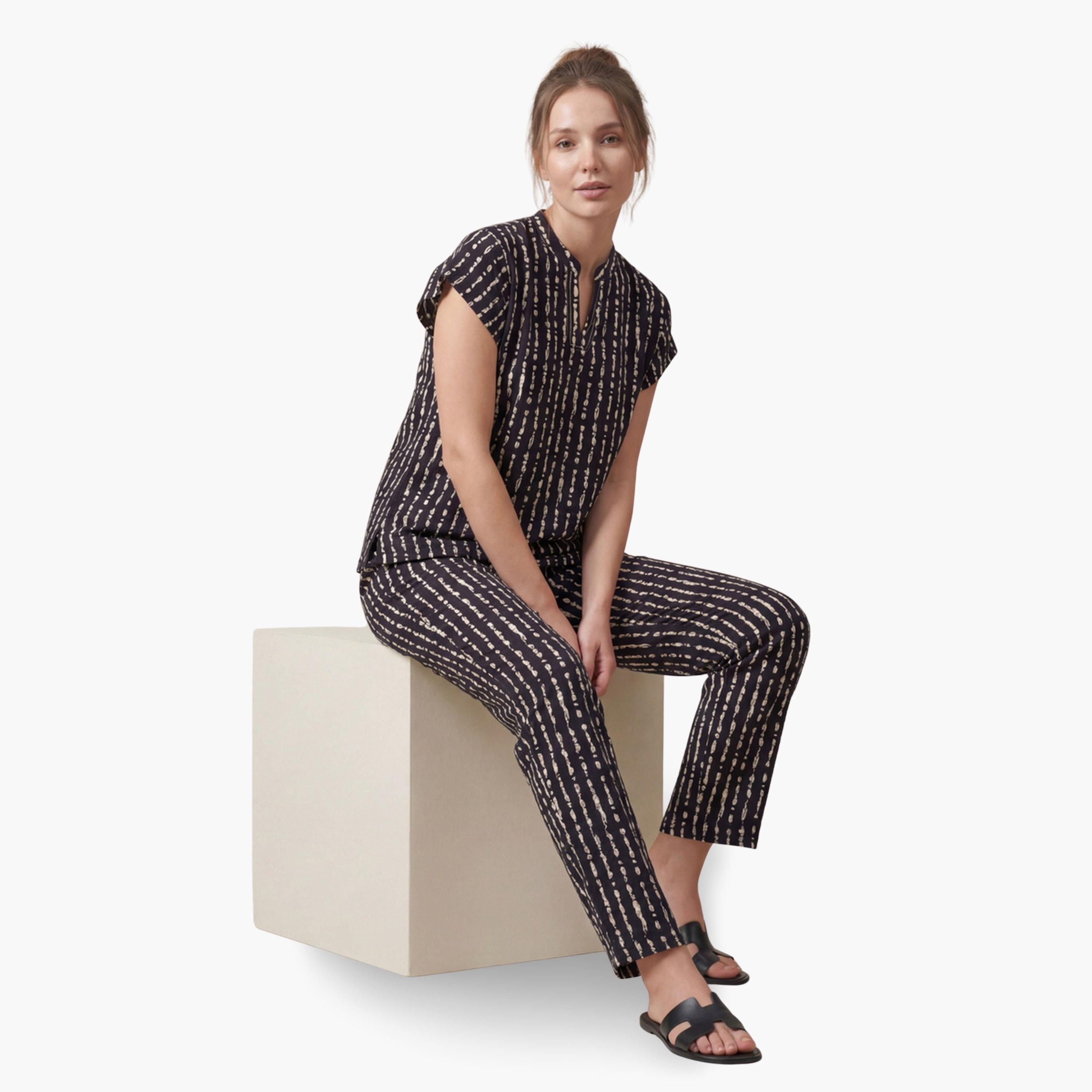 Mish Women Striped Print Cotton Top and Pyjama Set-women-clothing-nightwear-pyjamas-longsets-image-2