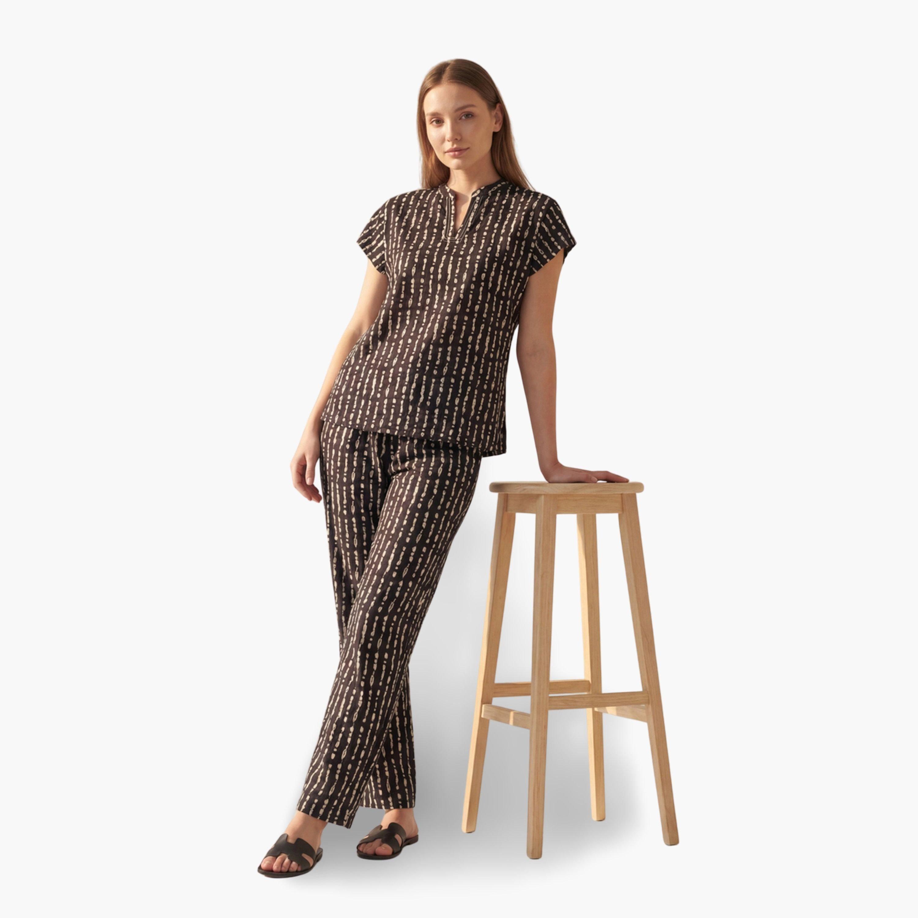 Mish Women Striped Print Cotton Top and Pyjama Set-women-clothing-nightwear-pyjamas-longsets-image-3