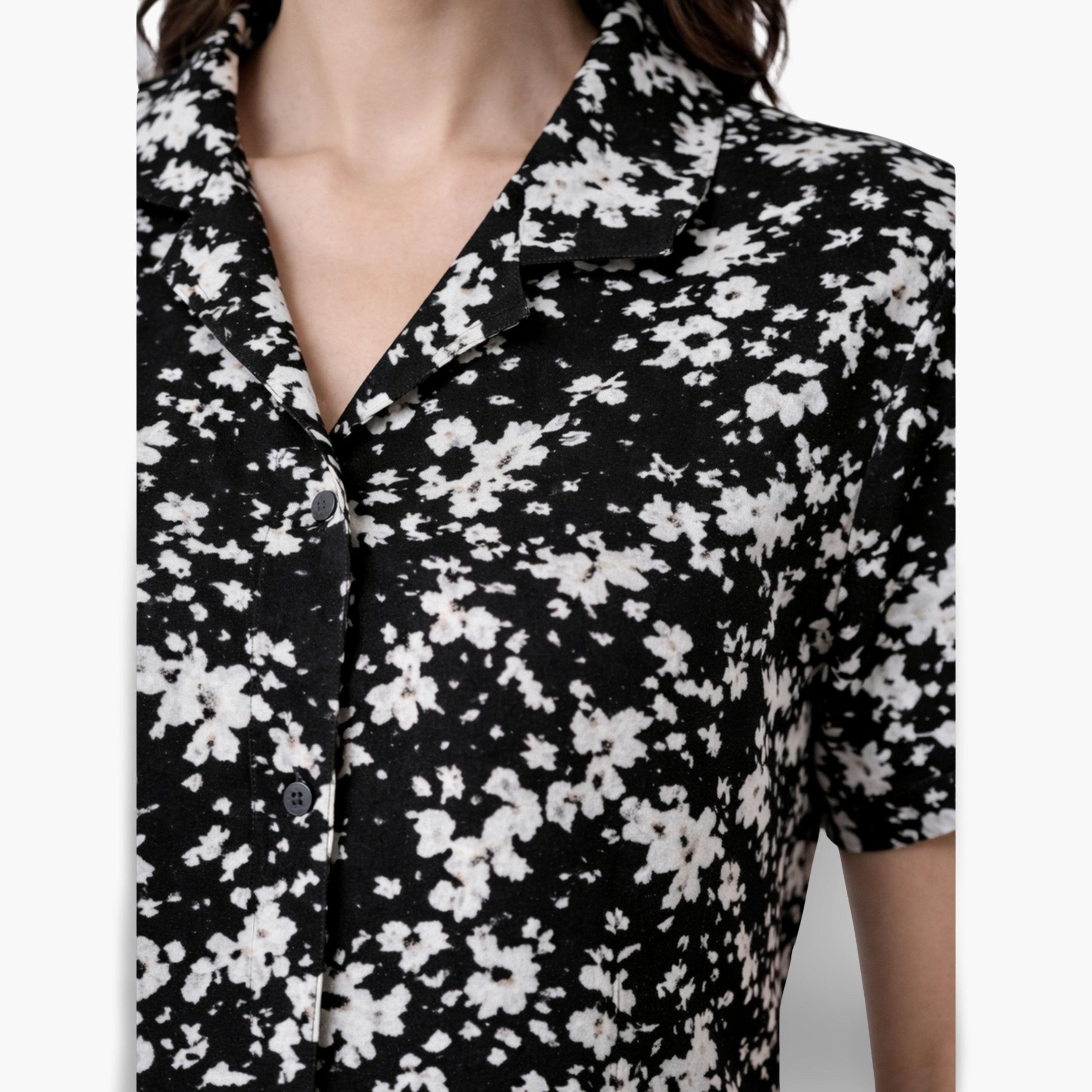 طقم بيجاما من بنطال وقميص قطن بطبعة زهور-women-clothing-nightwear-pyjamas-longsets-image-5