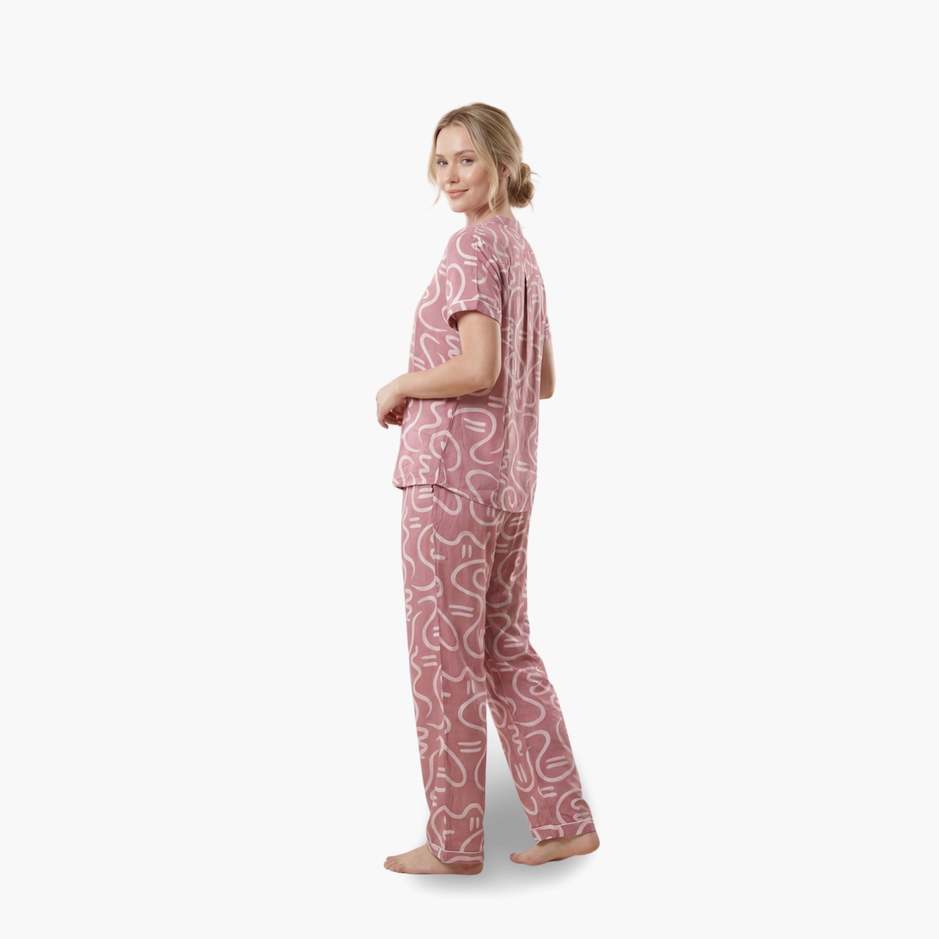 Mish Women All Over Print Cotton Shirt and Pyjama Set-women-clothing-nightwear-pyjamas-longsets-image-4