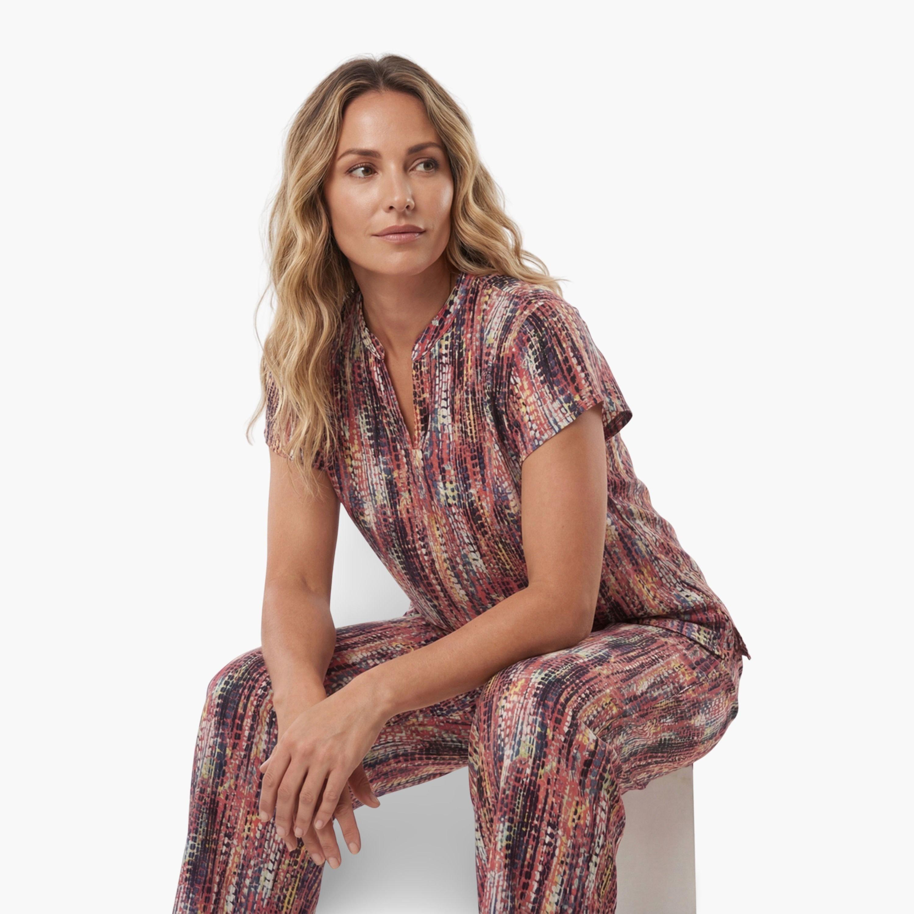 طقم بيجاما من بنطال وقميص قطن بطبعة كاملة-women-clothing-nightwear-pyjamas-longsets-image-3