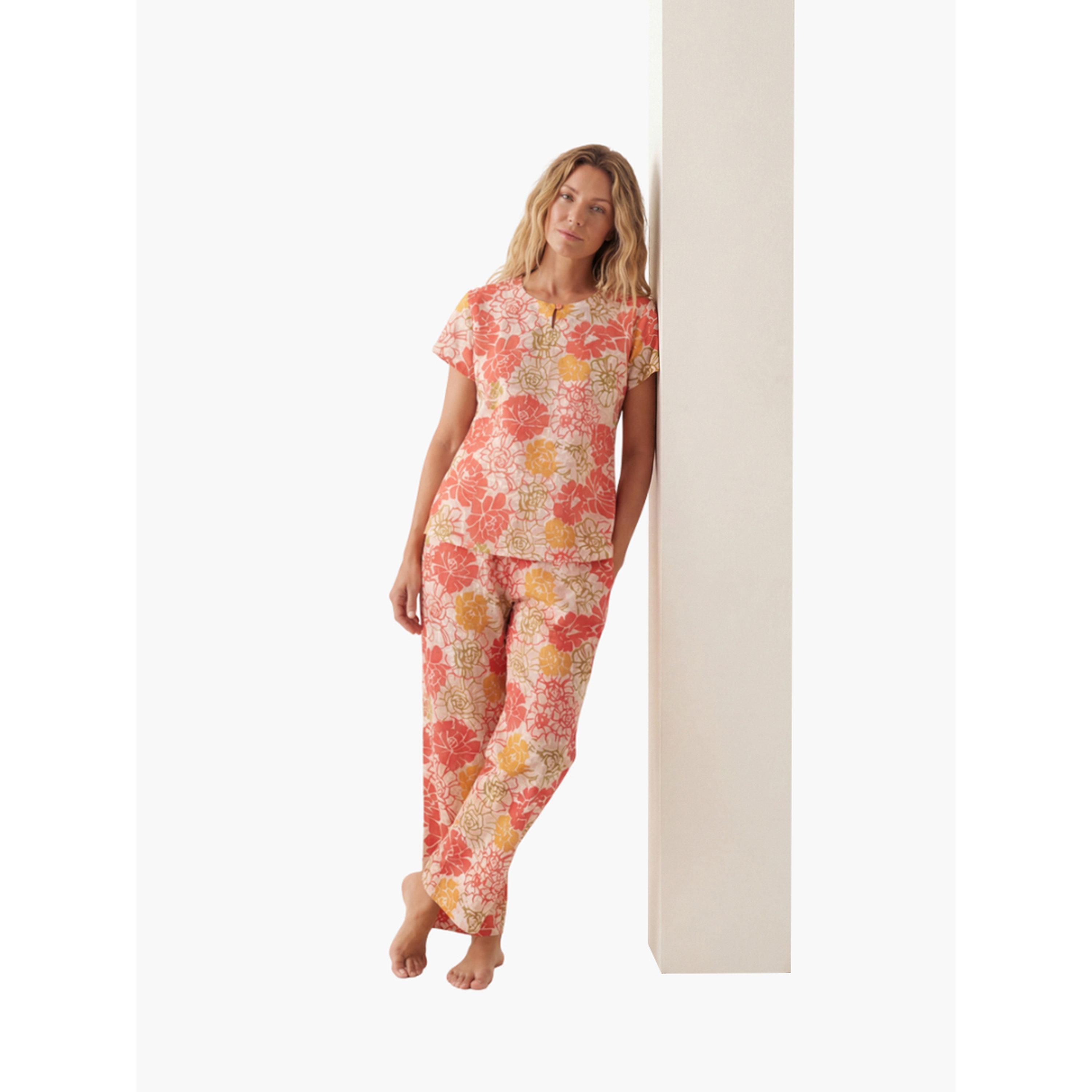 Mish Women Floral Print Cotton Top and Pyjama Set-women-clothing-nightwear-pyjamas-longsets-image-1