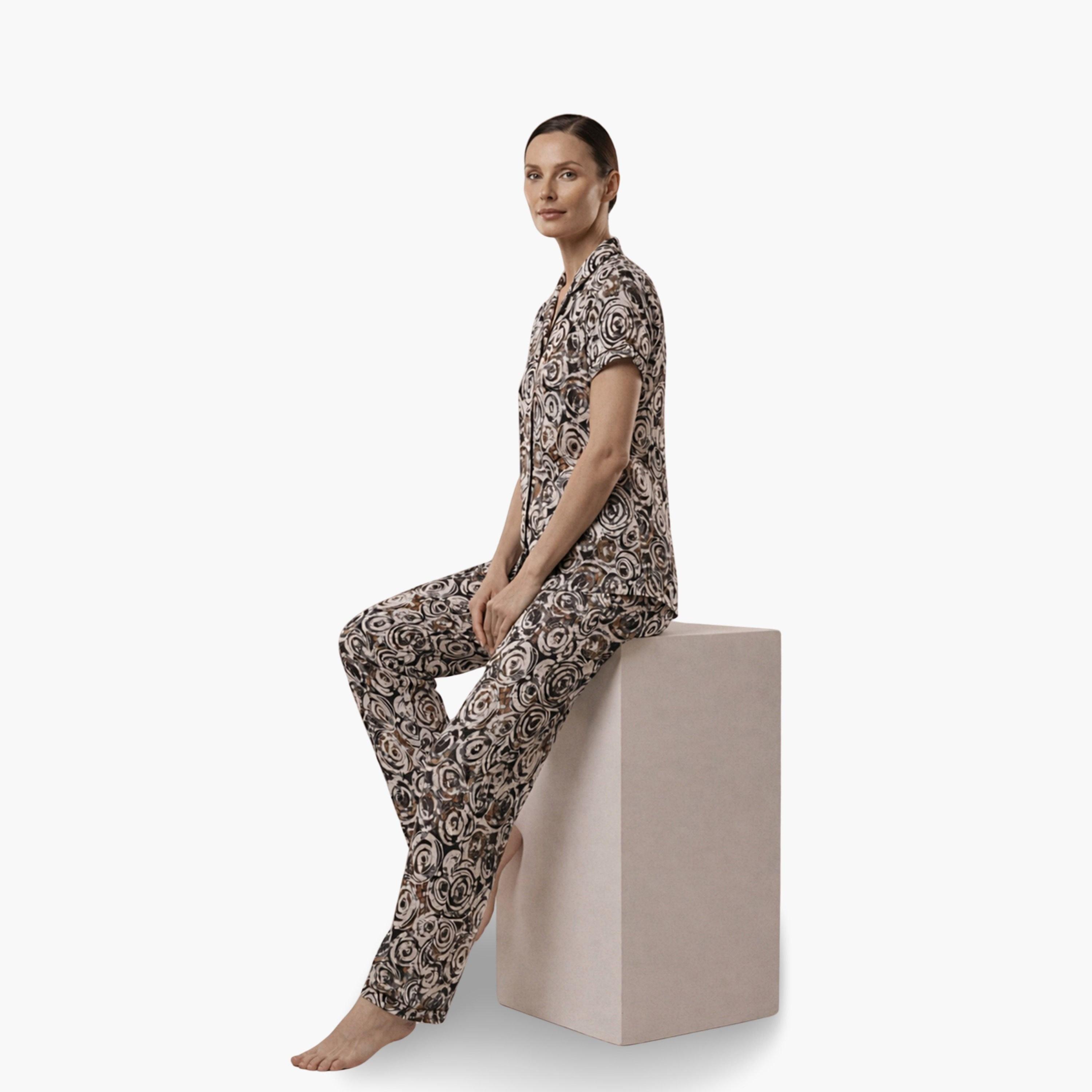 Mish Women All Over Print Cotton Shirt and Pyjama Set-women-clothing-nightwear-pyjamas-longsets-image-2