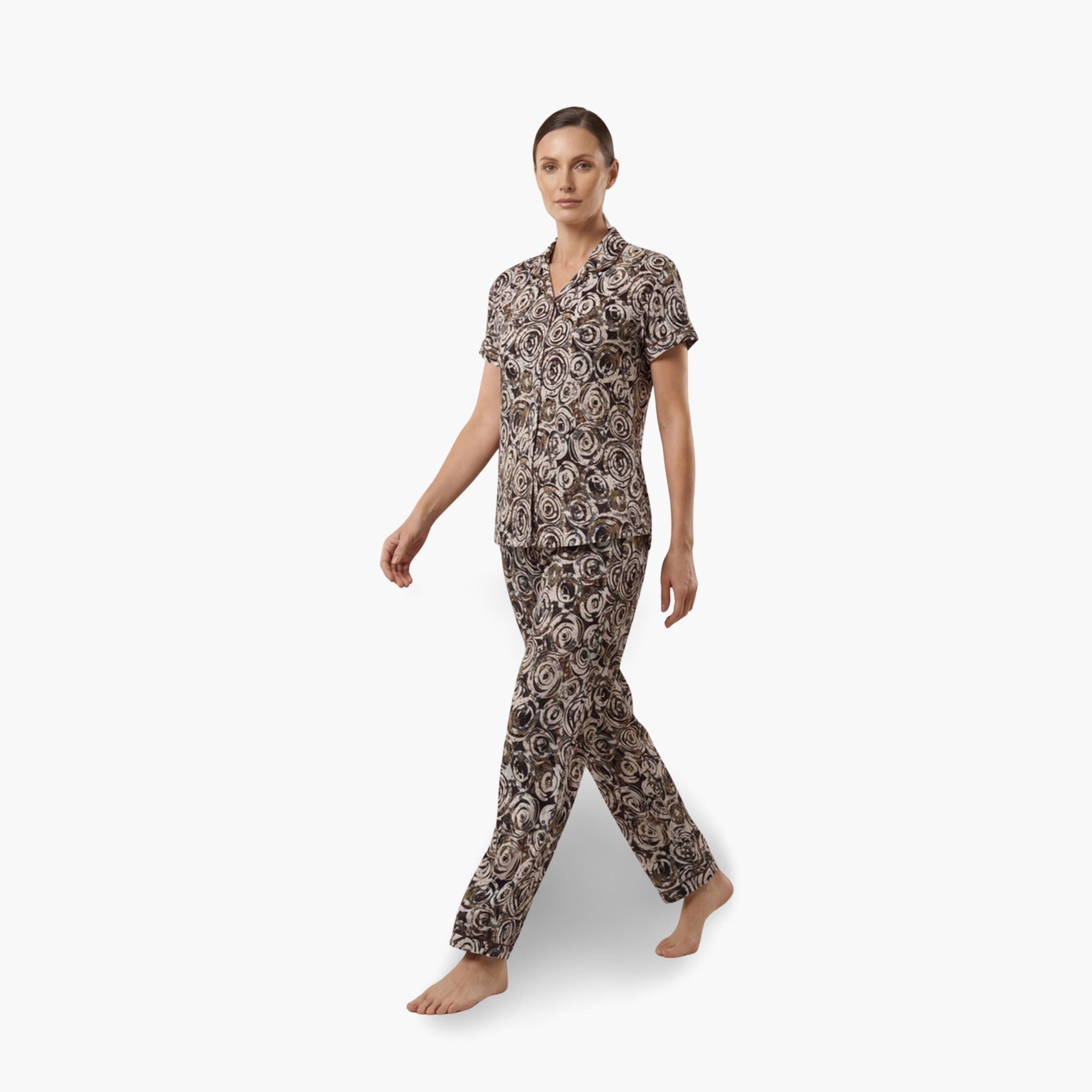 Mish Women All Over Print Cotton Shirt and Pyjama Set-women-clothing-nightwear-pyjamas-longsets-image-4