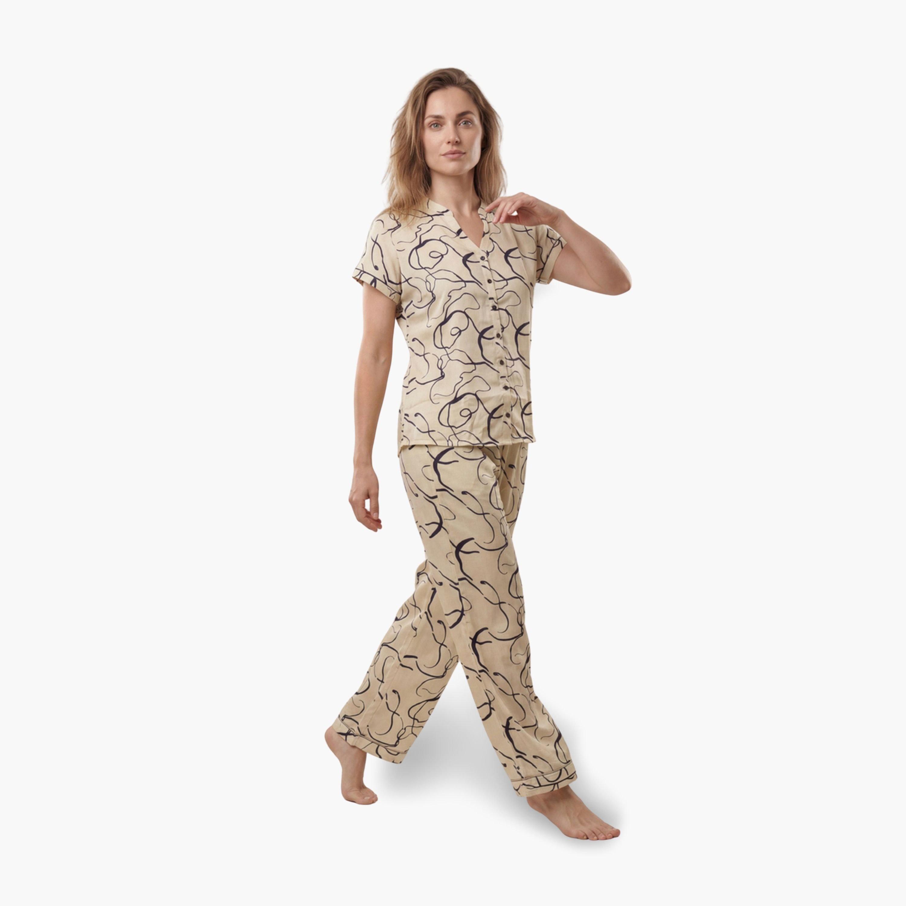 Mish Women Printed Cotton Shirt and Pyjama Set-women-clothing-nightwear-pyjamas-longsets-image-3