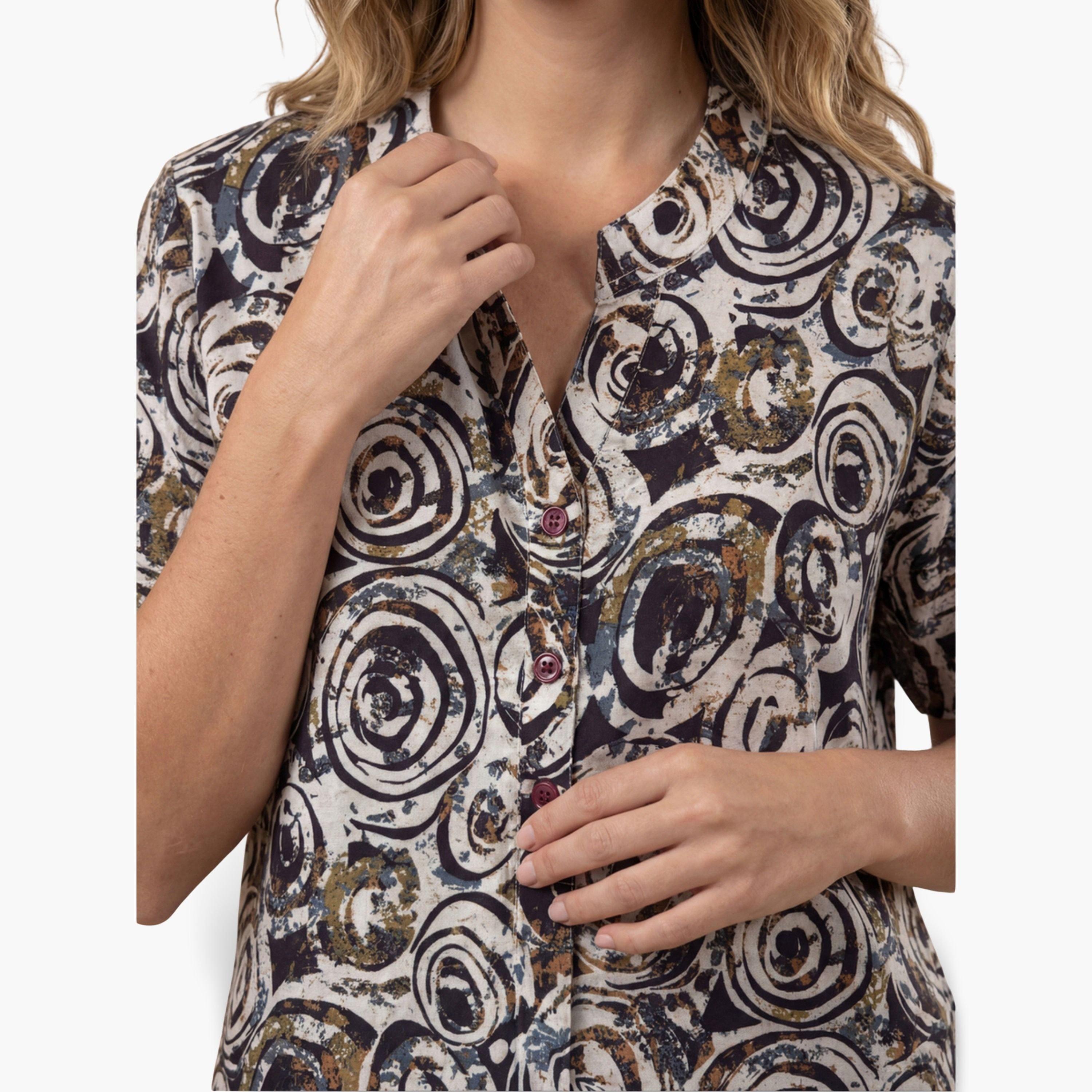 طقم من شورت وقميص قطن بطبعة كاملة-women-clothing-nightwear-pyjamas-shortsets-image-6