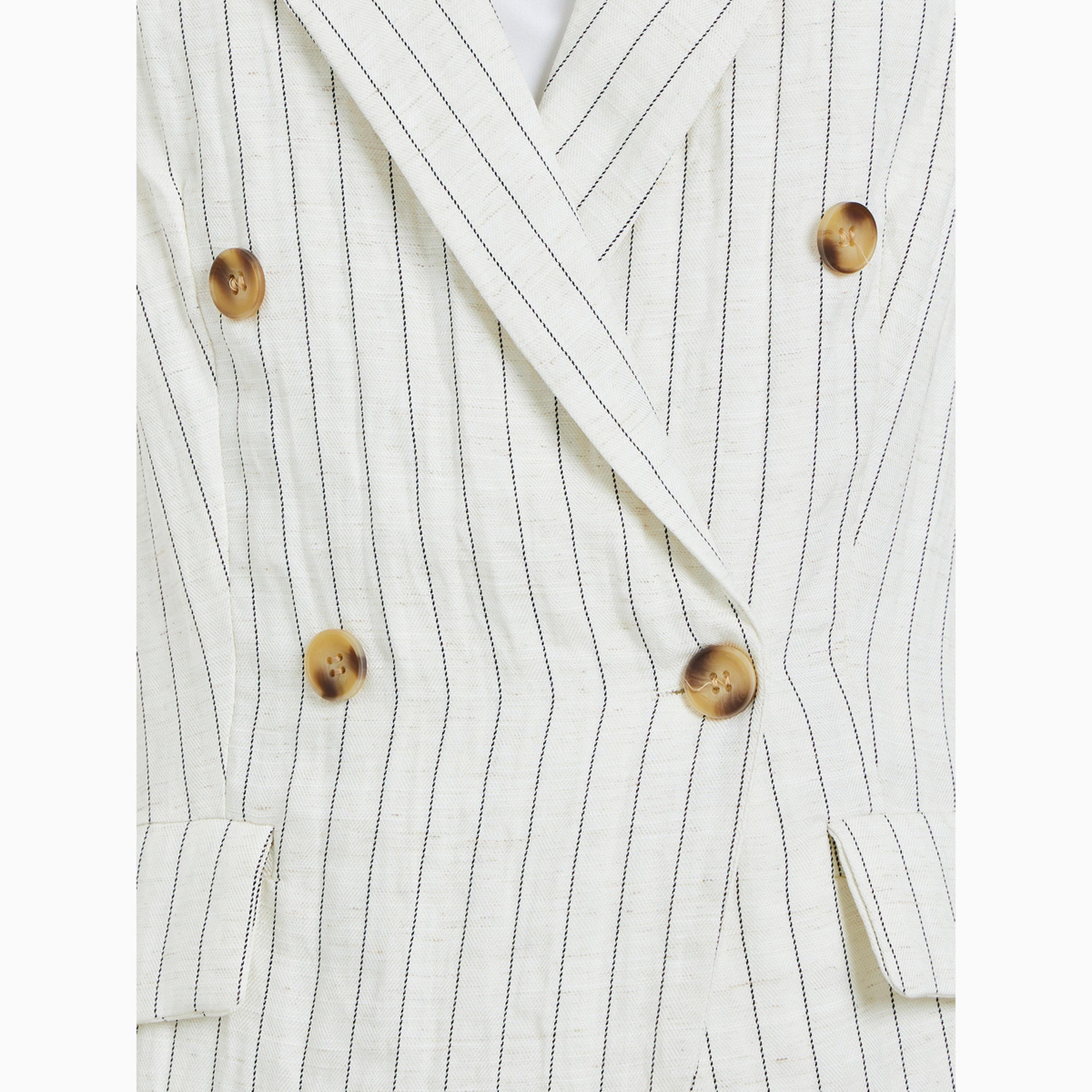 Styli Off White Sleeveless Pinstripe Waistcoat-women-winterwear-coatsandjackets-waistcoats-image-4
