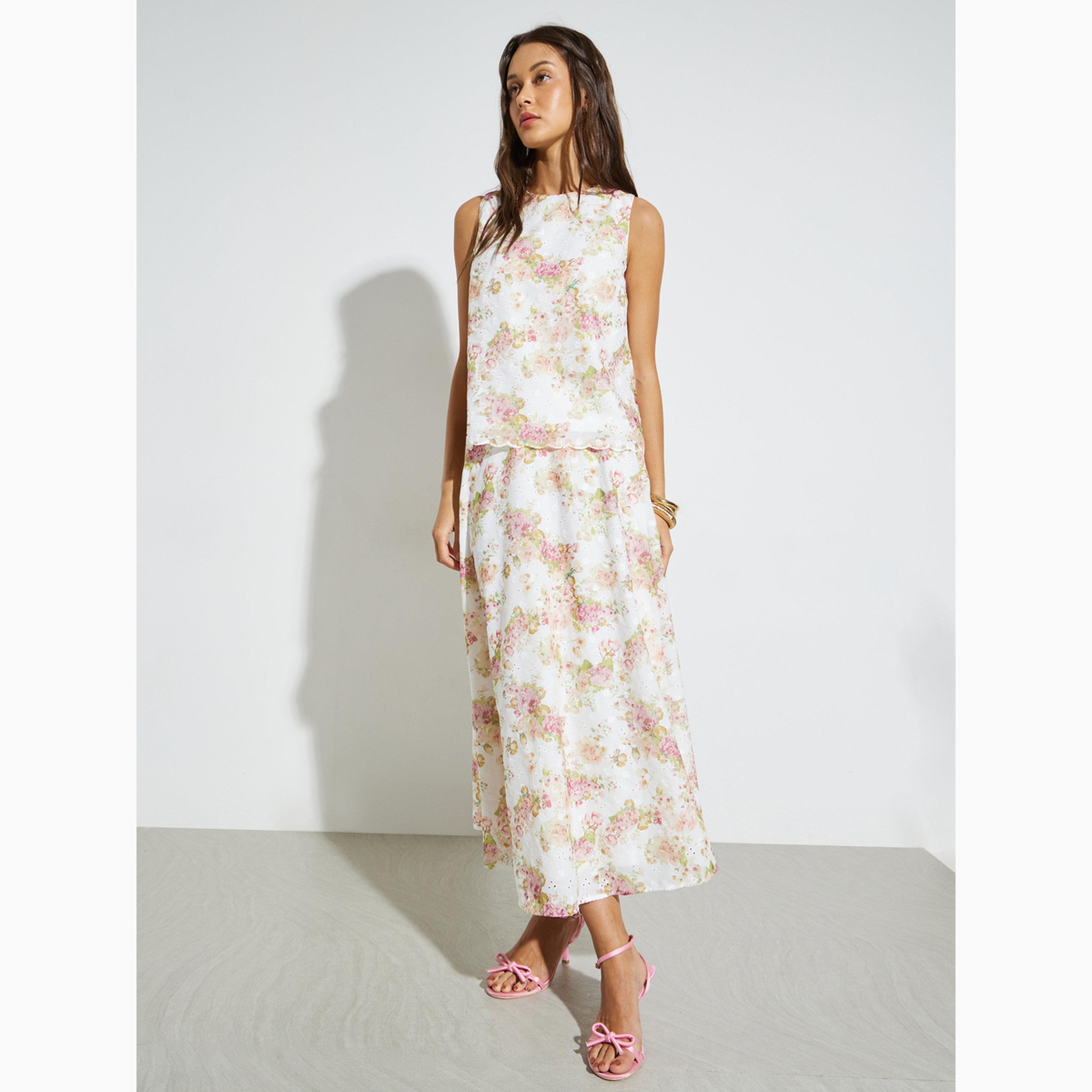 Styli Floral Print Scallop Hem Sleeveless Top-women-clothing-shirtsandblouses-blouses-image-3