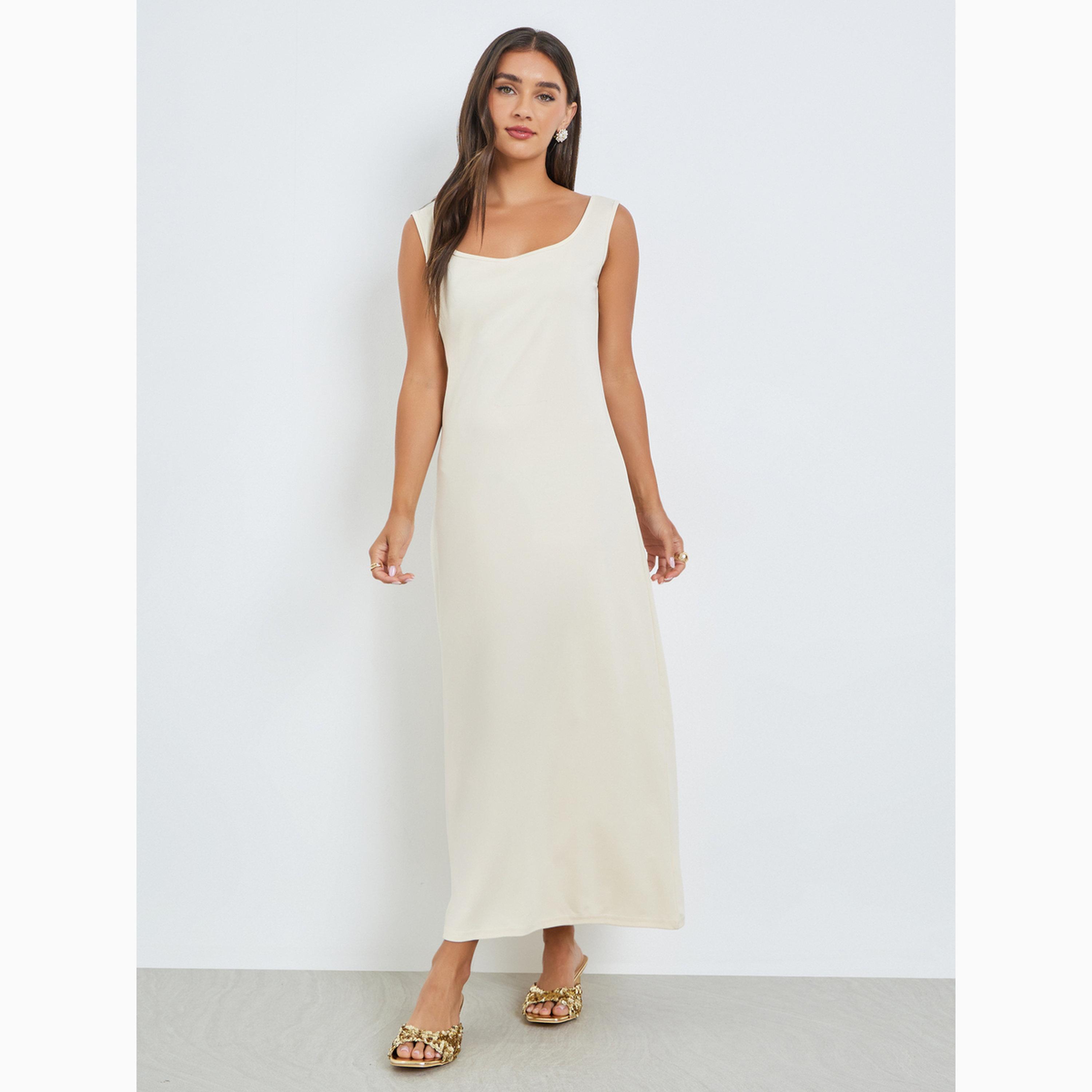 Styli Off White Sequined Kaftan Maxi Dress-women-clothing-dresses-image-5