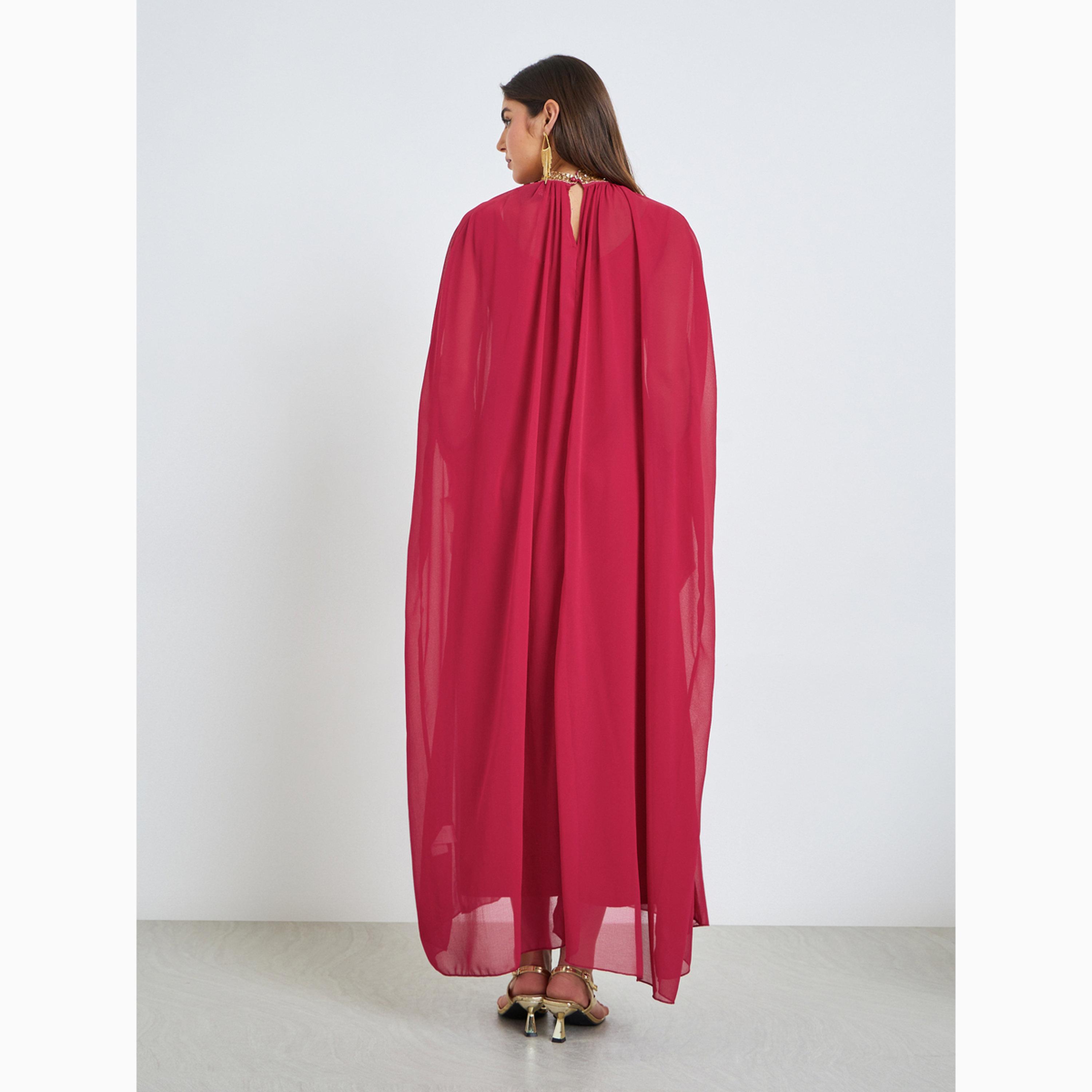 فستان طويل بنمط قفطان مزين بالترتر-women-clothing-dresses-image-5