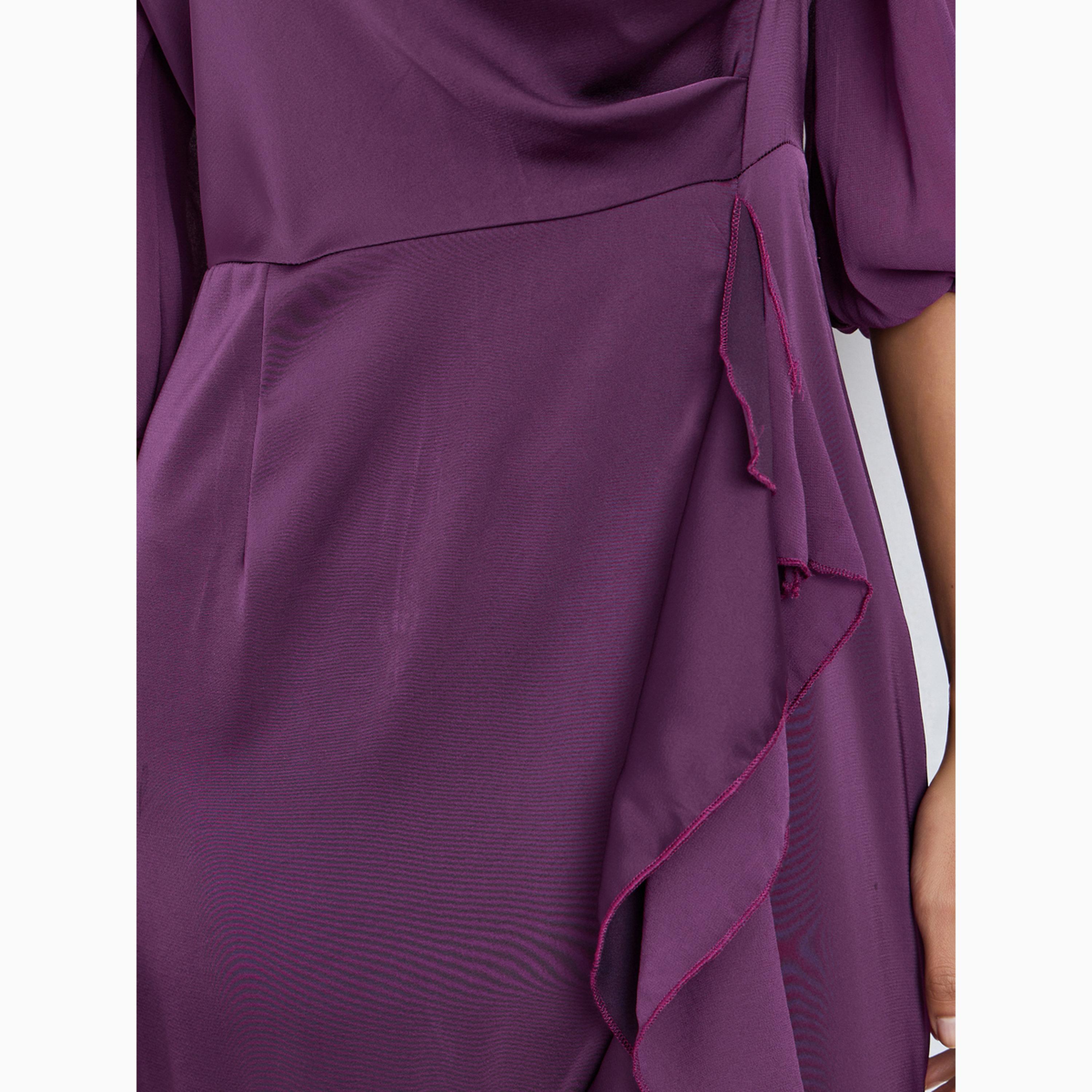 Styli Purple 3/4 Sleeves Frill Maxi Dress-women-clothing-dresses-image-4