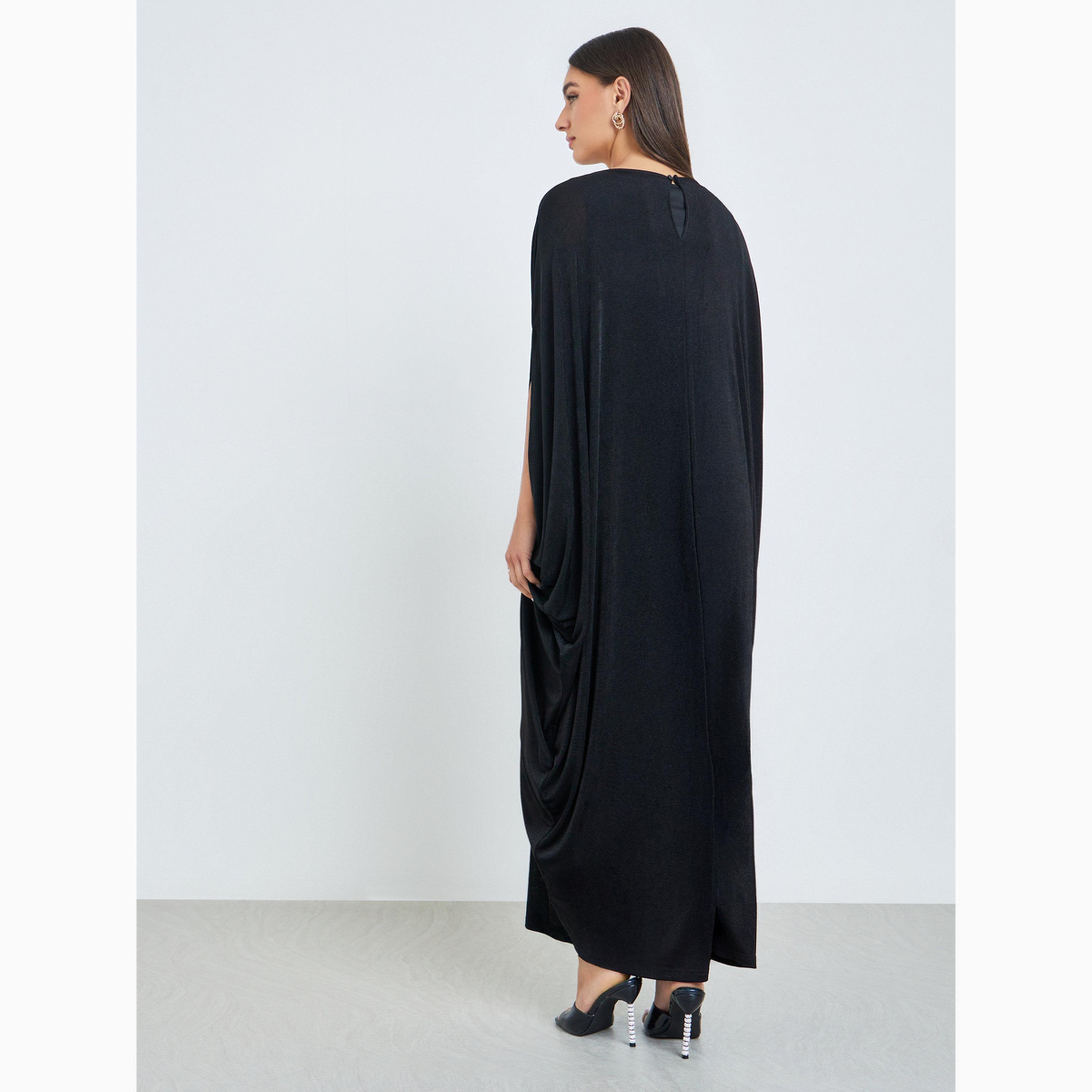 فستان طويل بأكمام كيمونو وتفاصيل إبزيم-women-clothing-dresses-image-6