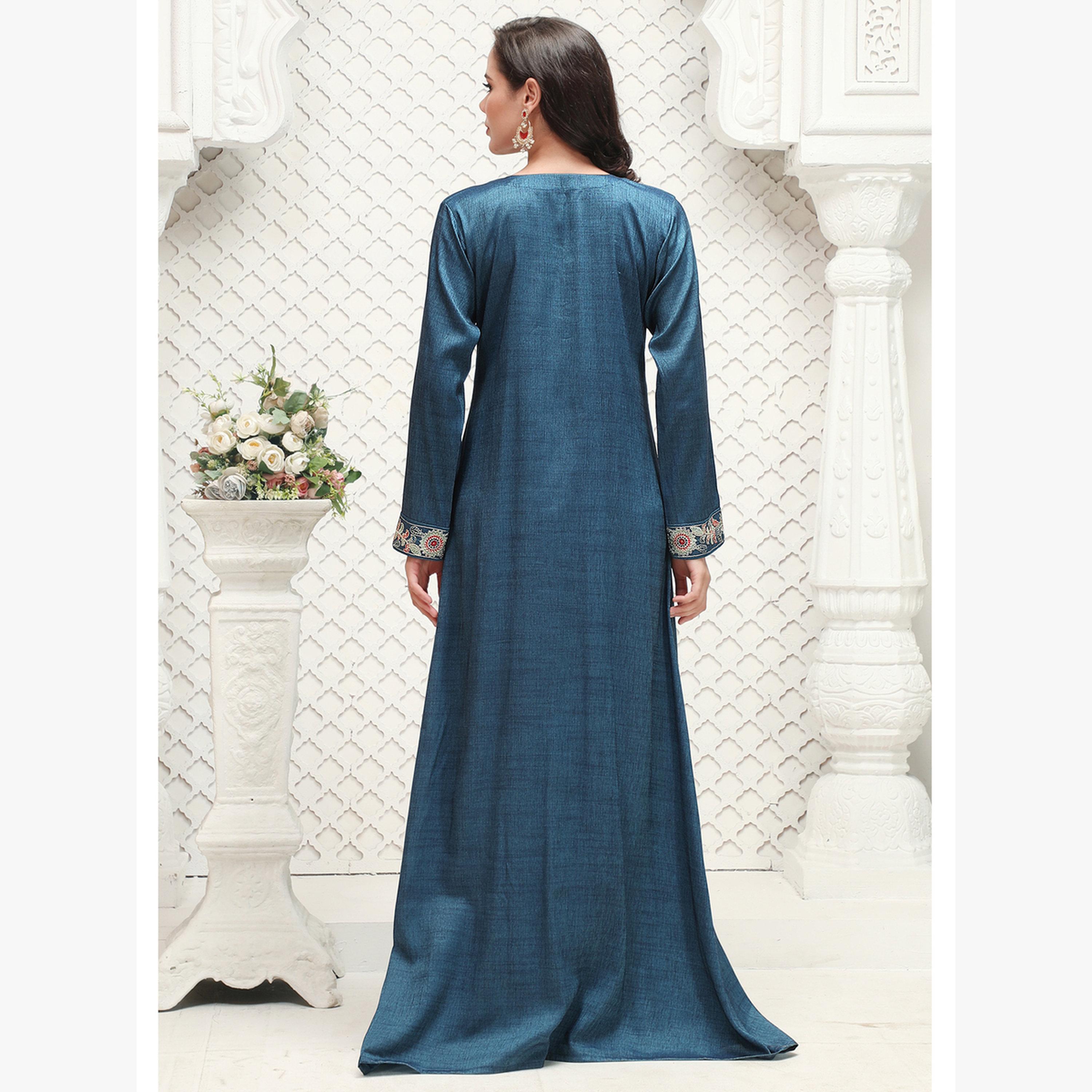 جلابية طويلة بتطريز يدوي-women-arabicclothing-jalabiyas-image-4