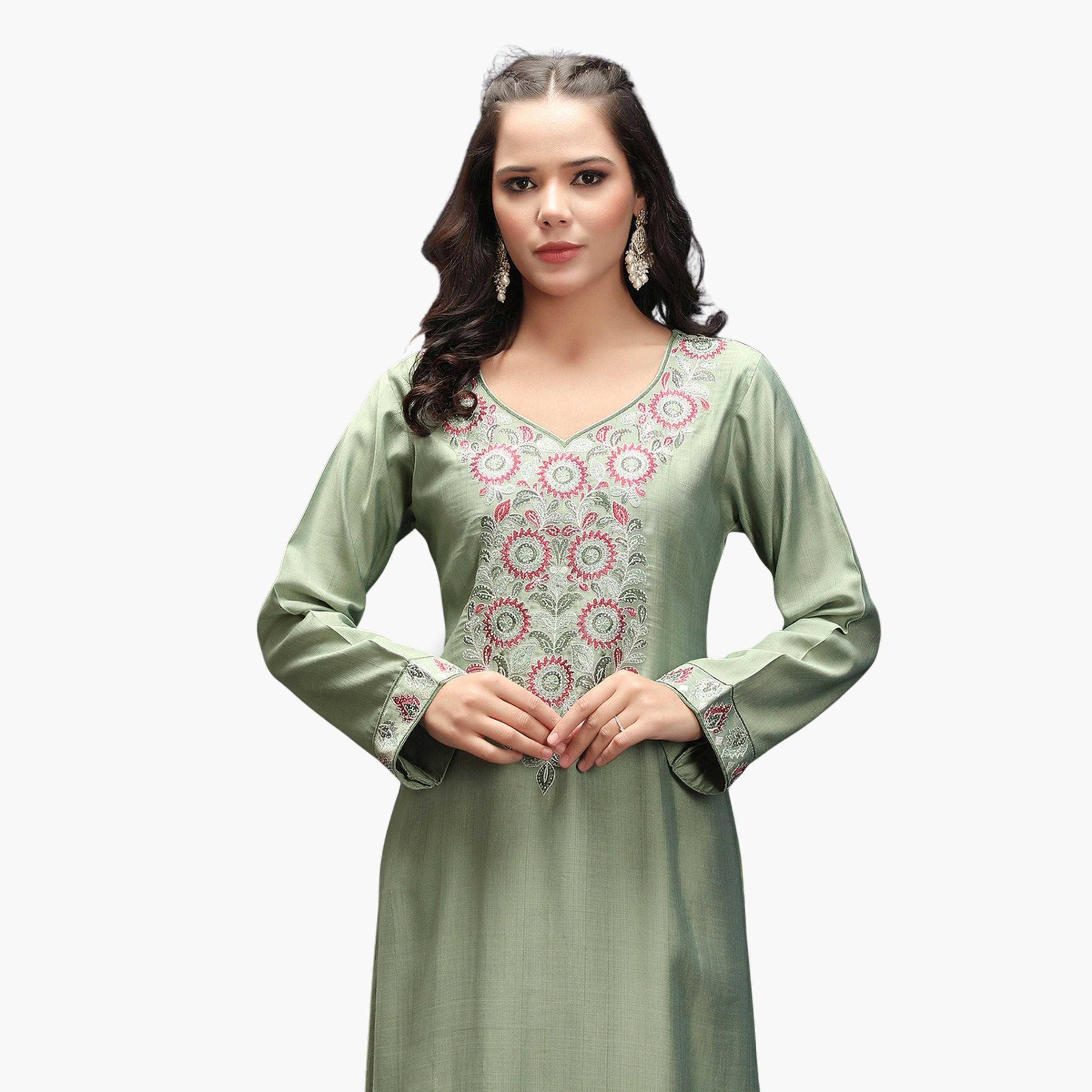 جلابية طويلة بتطريز يدوي-women-arabicclothing-jalabiyas-image-4