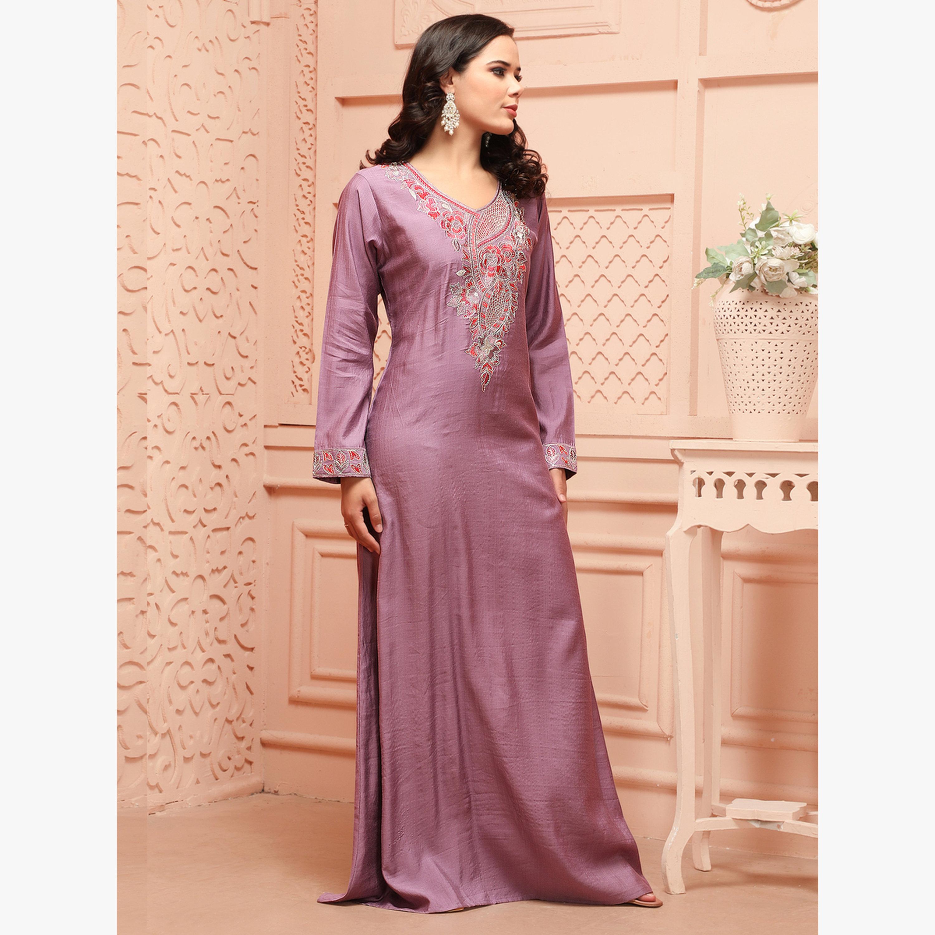 جلابية طويلة بتطريز يدوي-women-arabicclothing-jalabiyas-image-4