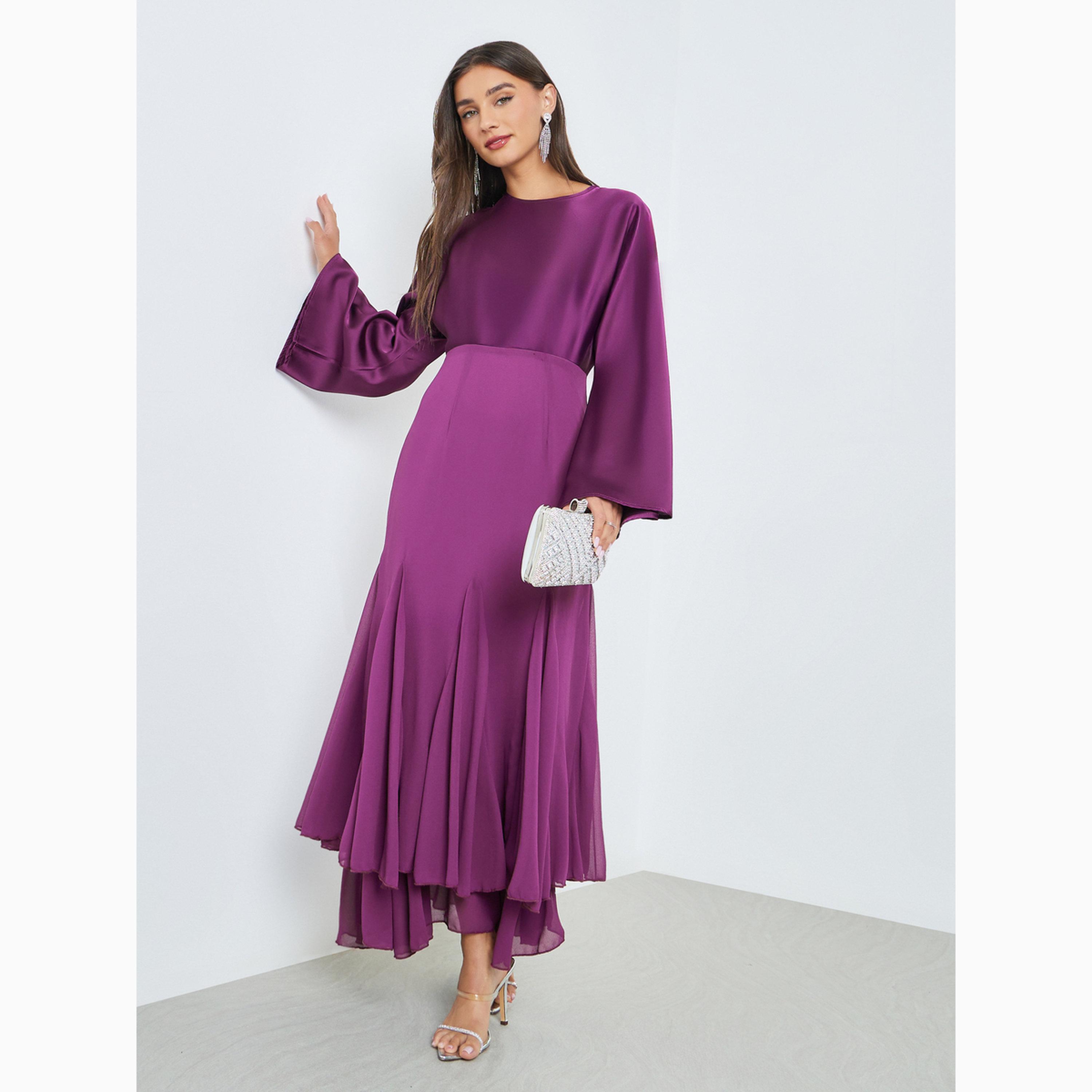 فستان طويل بأكمام واسعة وحافة ميرميد-women-clothing-dresses-image-3